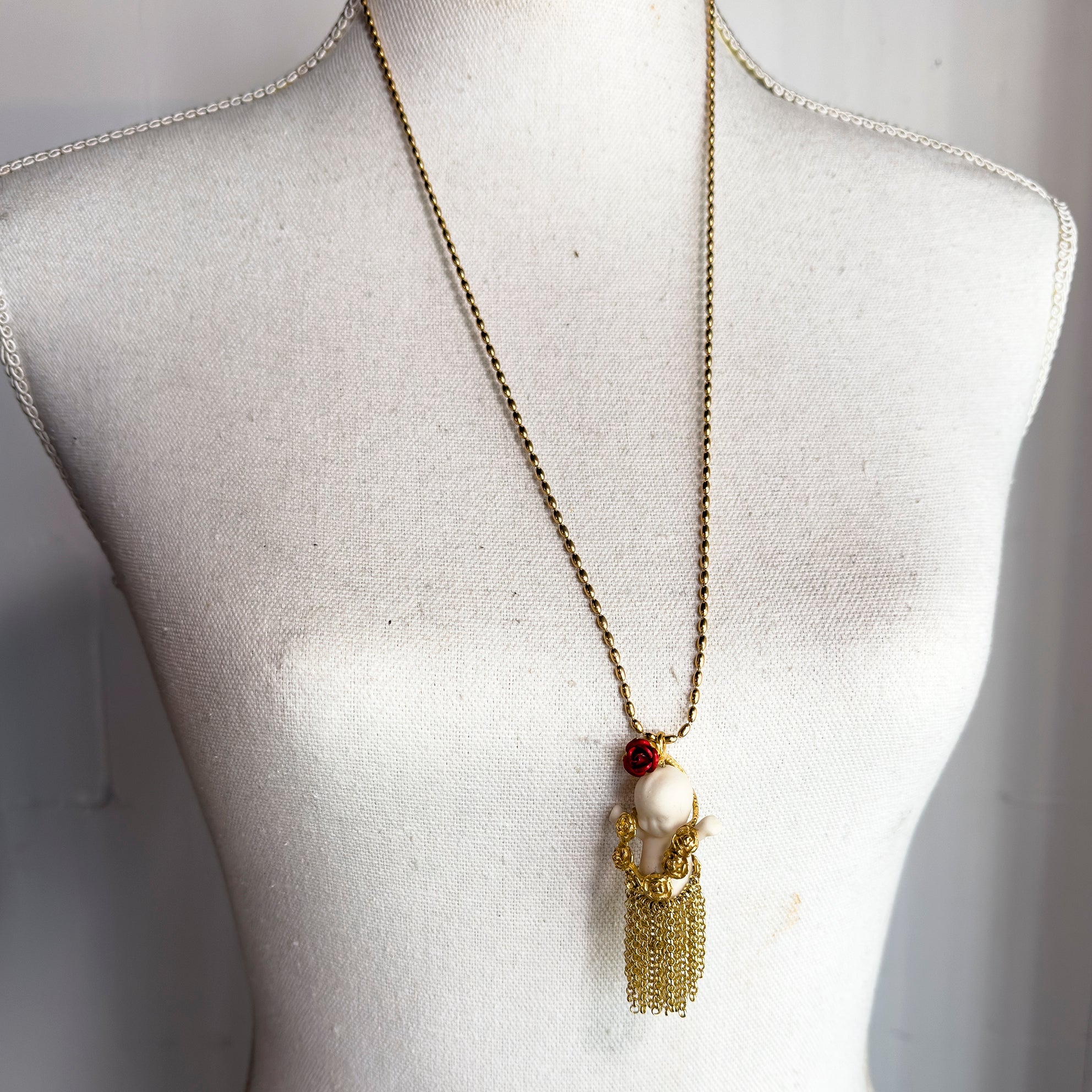 Aloha Baby White And Gold Necklace – Gold Plated – Gem Kingdom