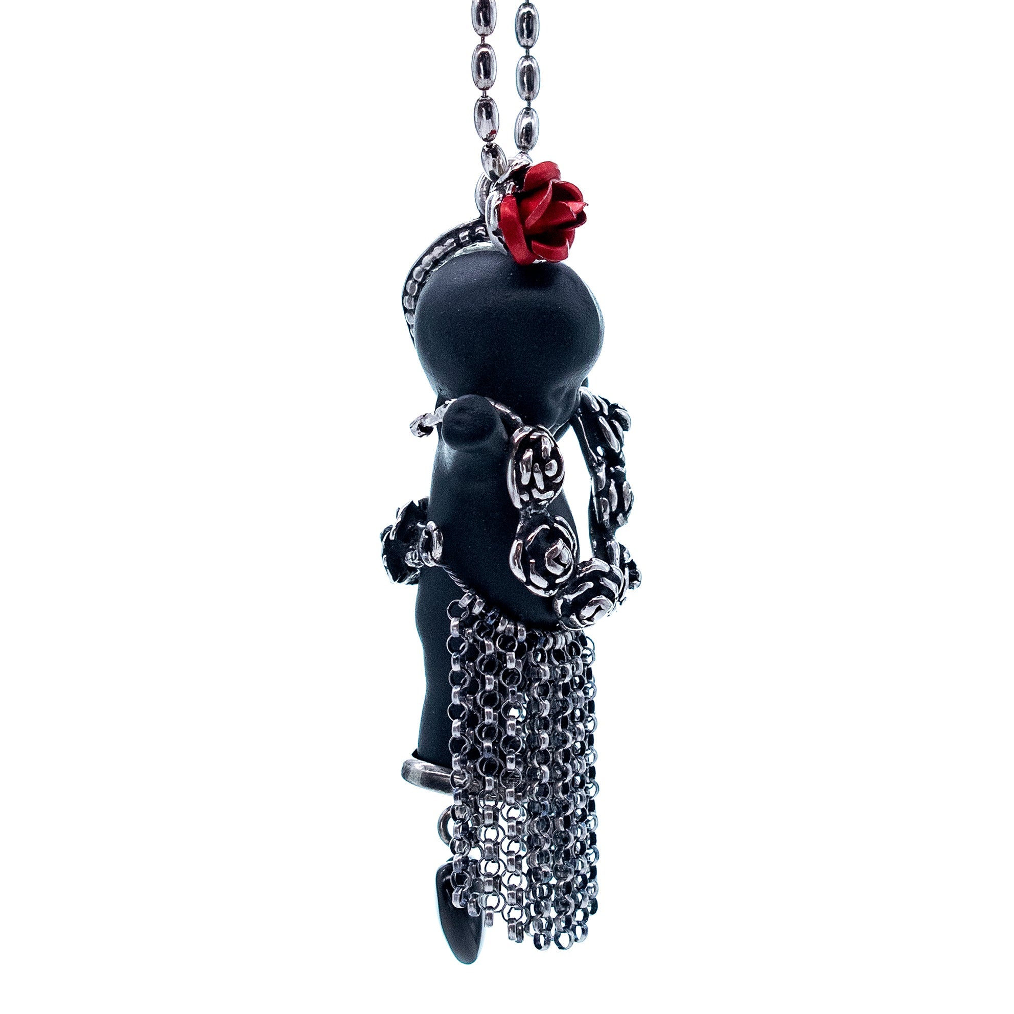 Aloha Baby Black And Silver Necklace – Sterling Silver – Gem Kingdom