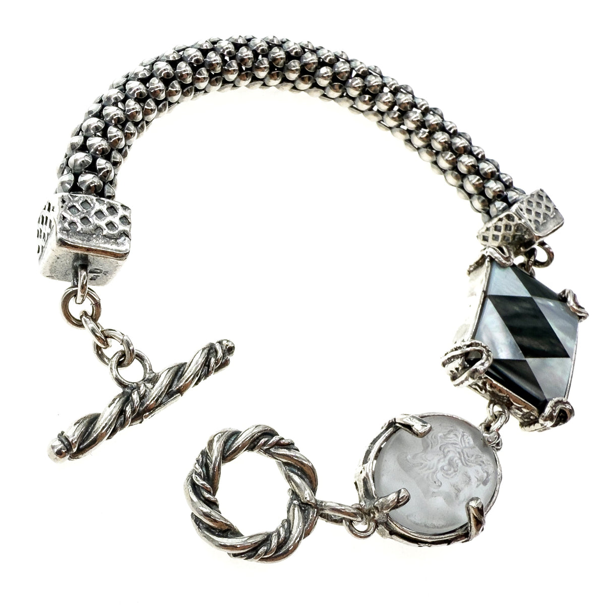 Black And White Harlequin Bracelet – Sterling Silver – Gem Kingdom