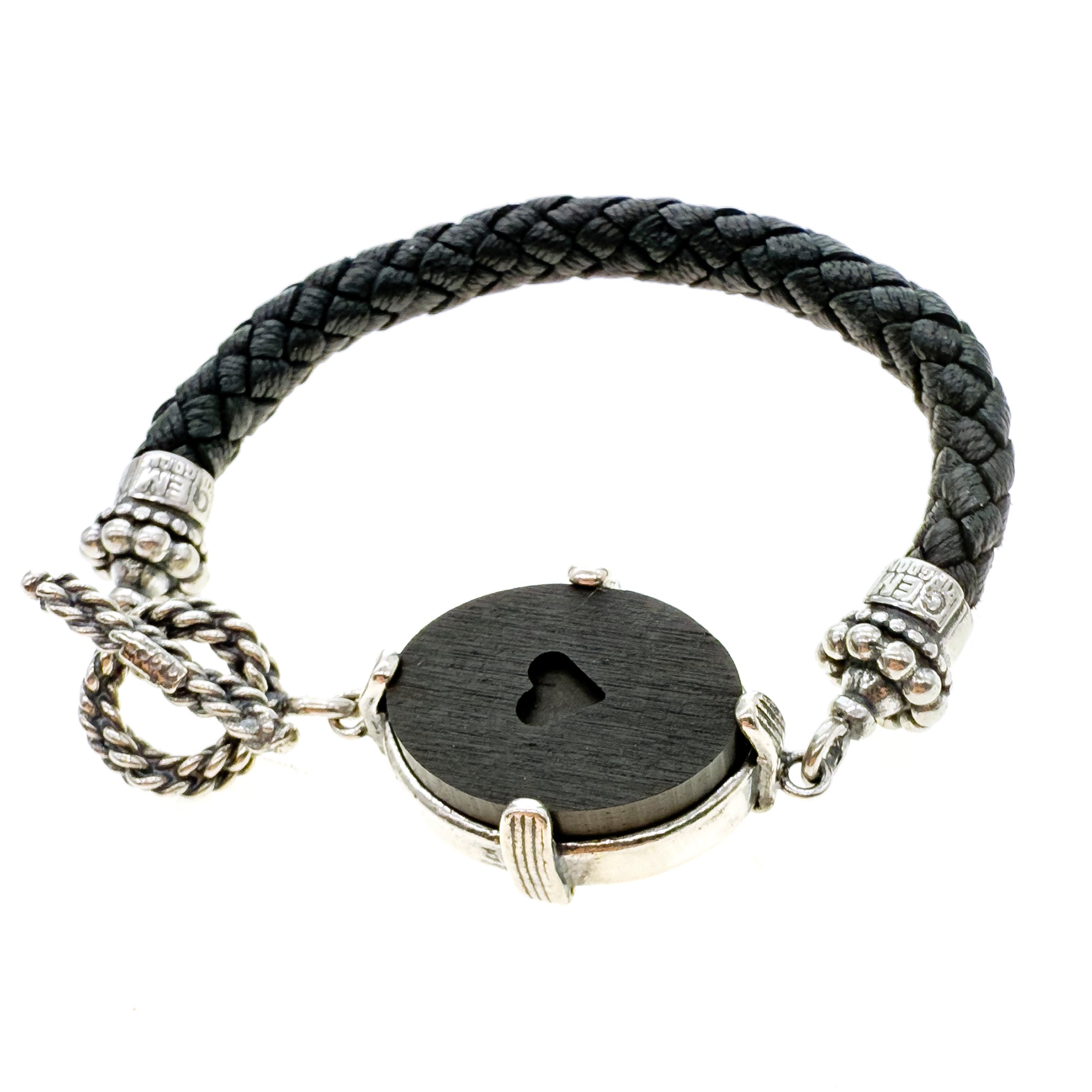 Leren Armband Dubbele Steen