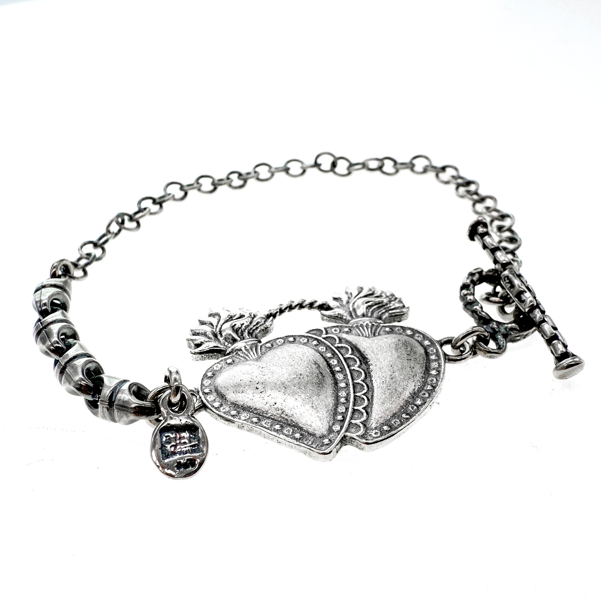 Silver Sacred Heart Bracelet – Sterling Silver – Gem Kingdom