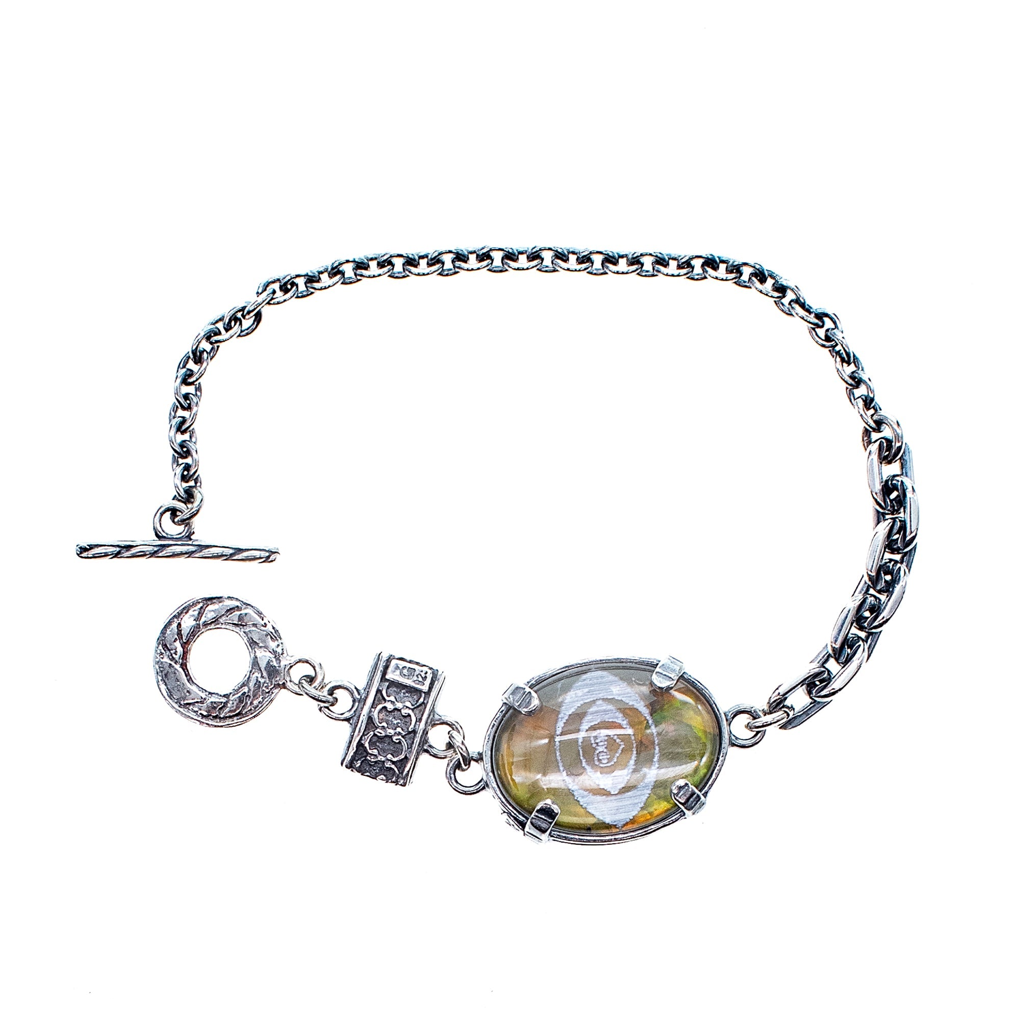 Green Eye Bracelet – Sterling Silver – Gem Kingdom