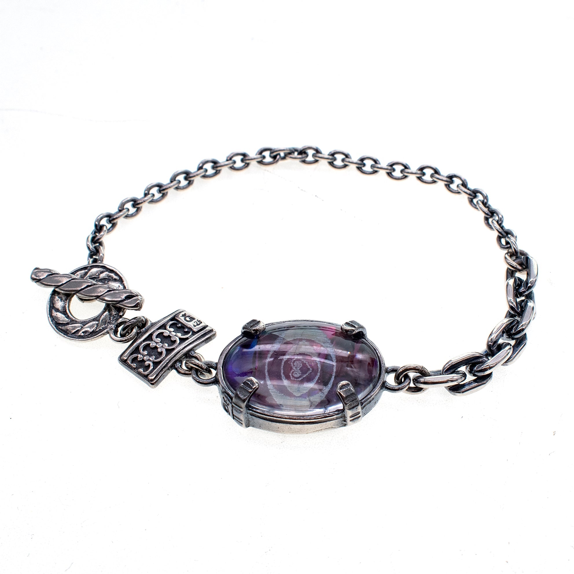 Purple Eye Bracelet – Sterling Silver – Gem Kingdom