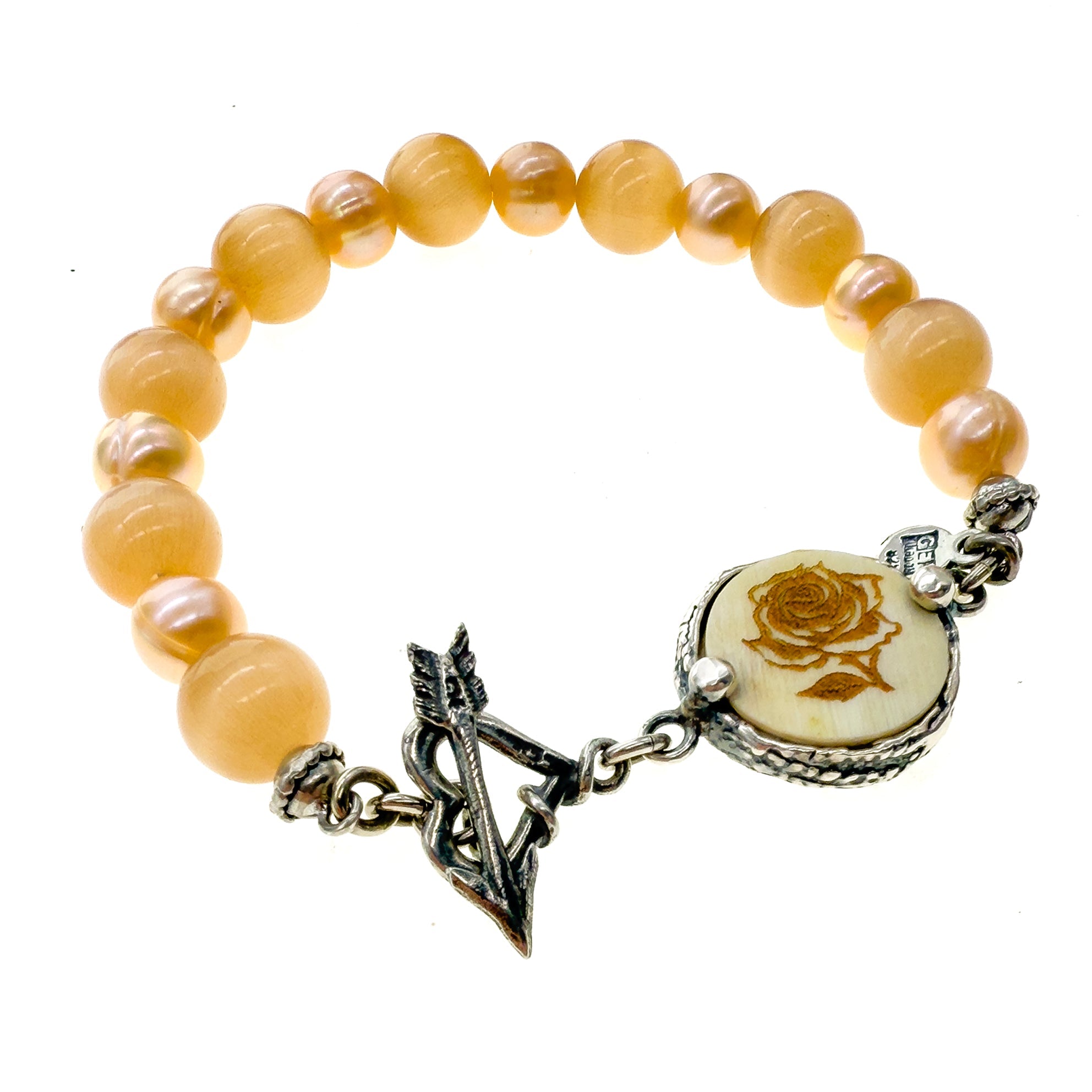 Beaded Bracelet Pink – Sterling Silver – Gem Kingdom