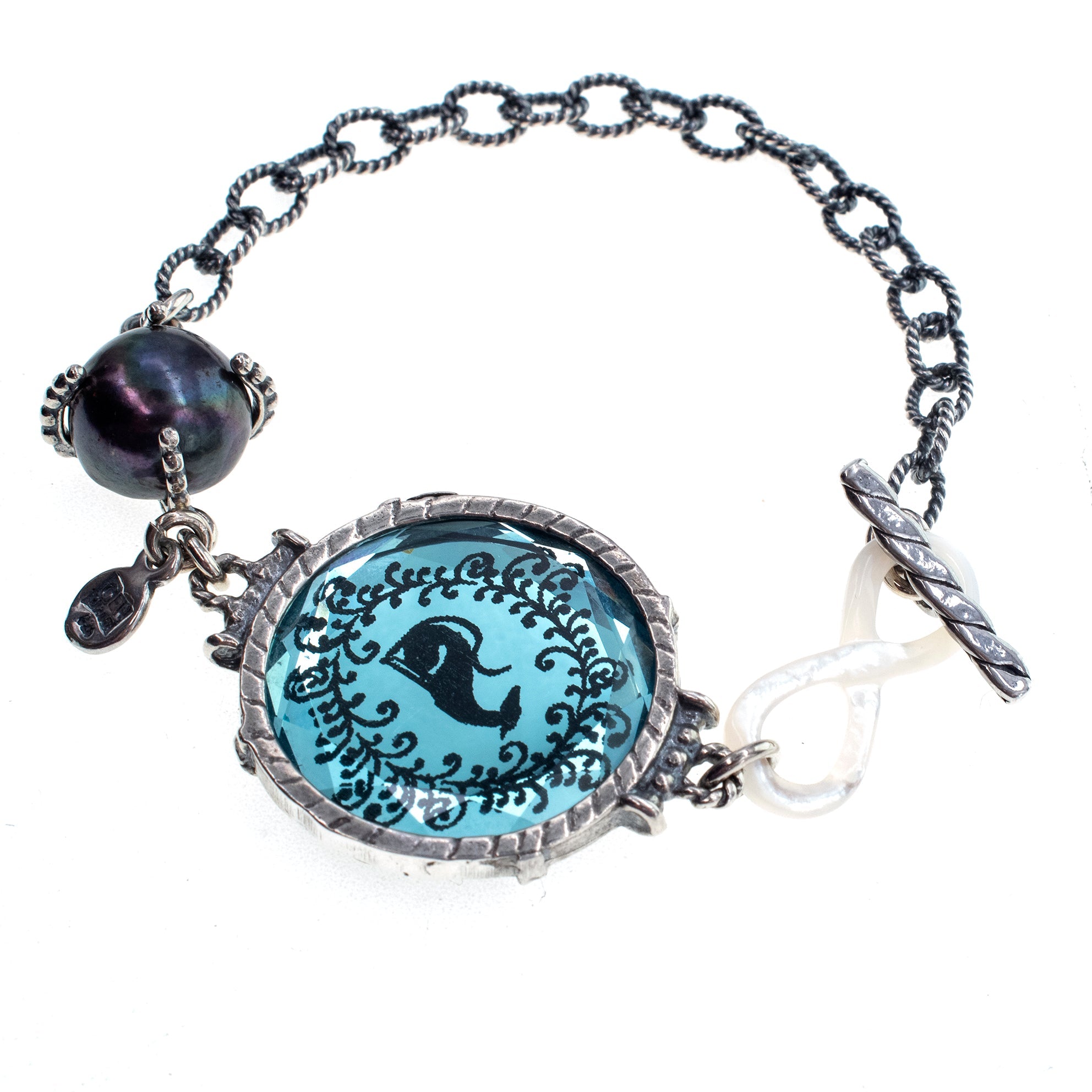 Blue Greyhound Intaglio Bracelet – Sterling Silver – Gem Kingdom