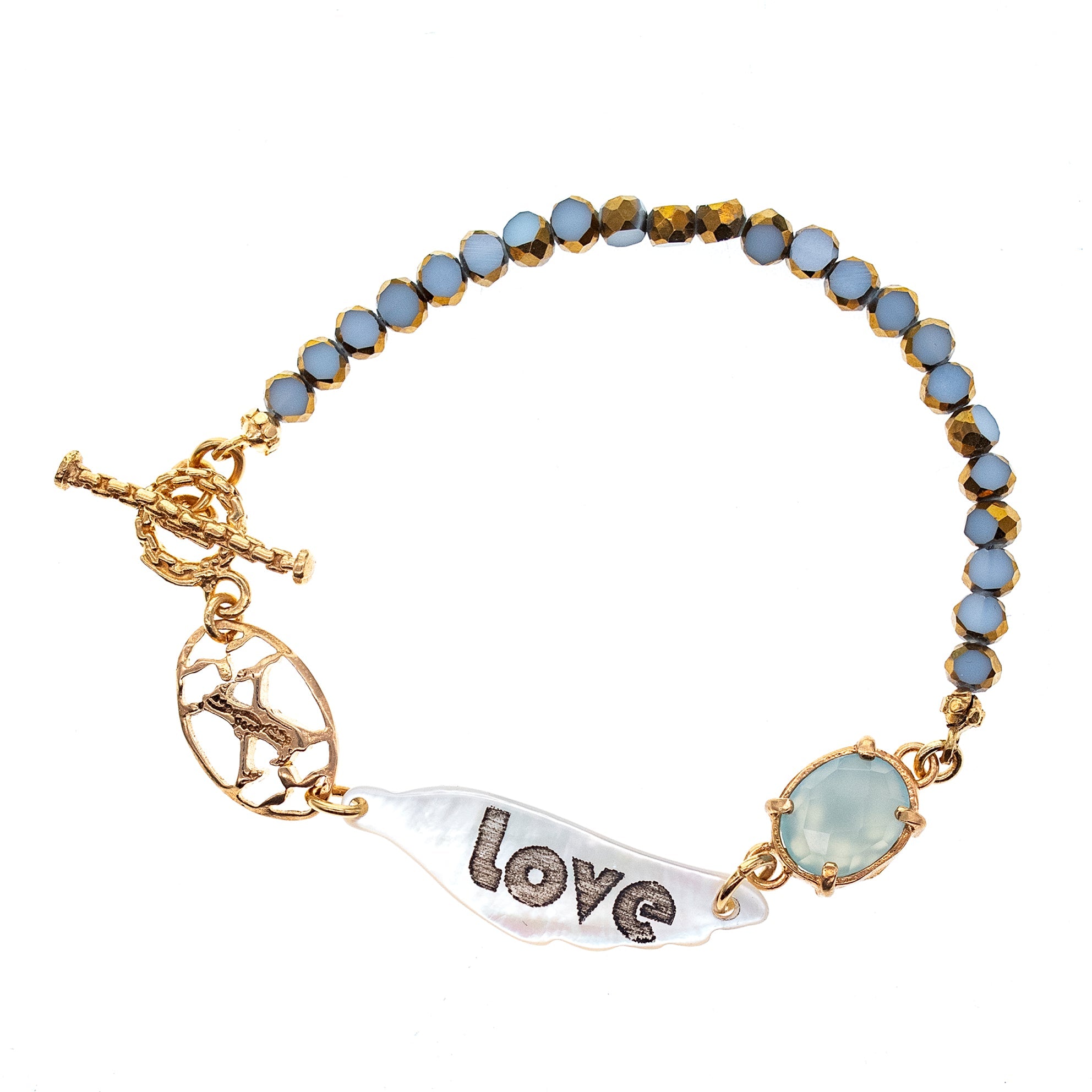 Love Beaded Bracelet – Gold Plated – Gem Kingdom