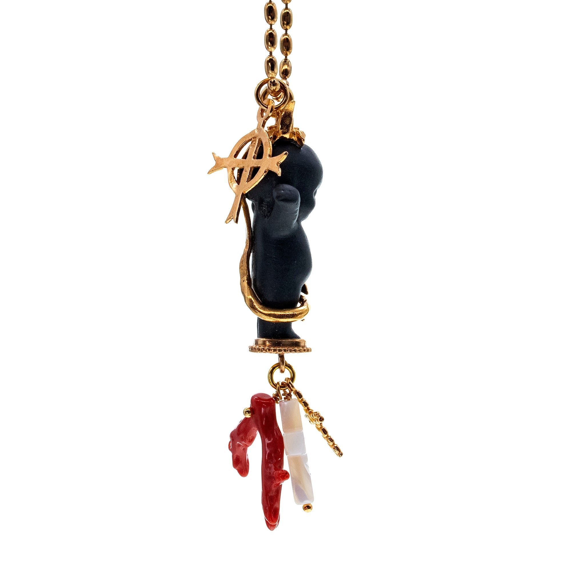 Jezabella Black And Gold Necklace – Gold Plated – Gem Kingdom
