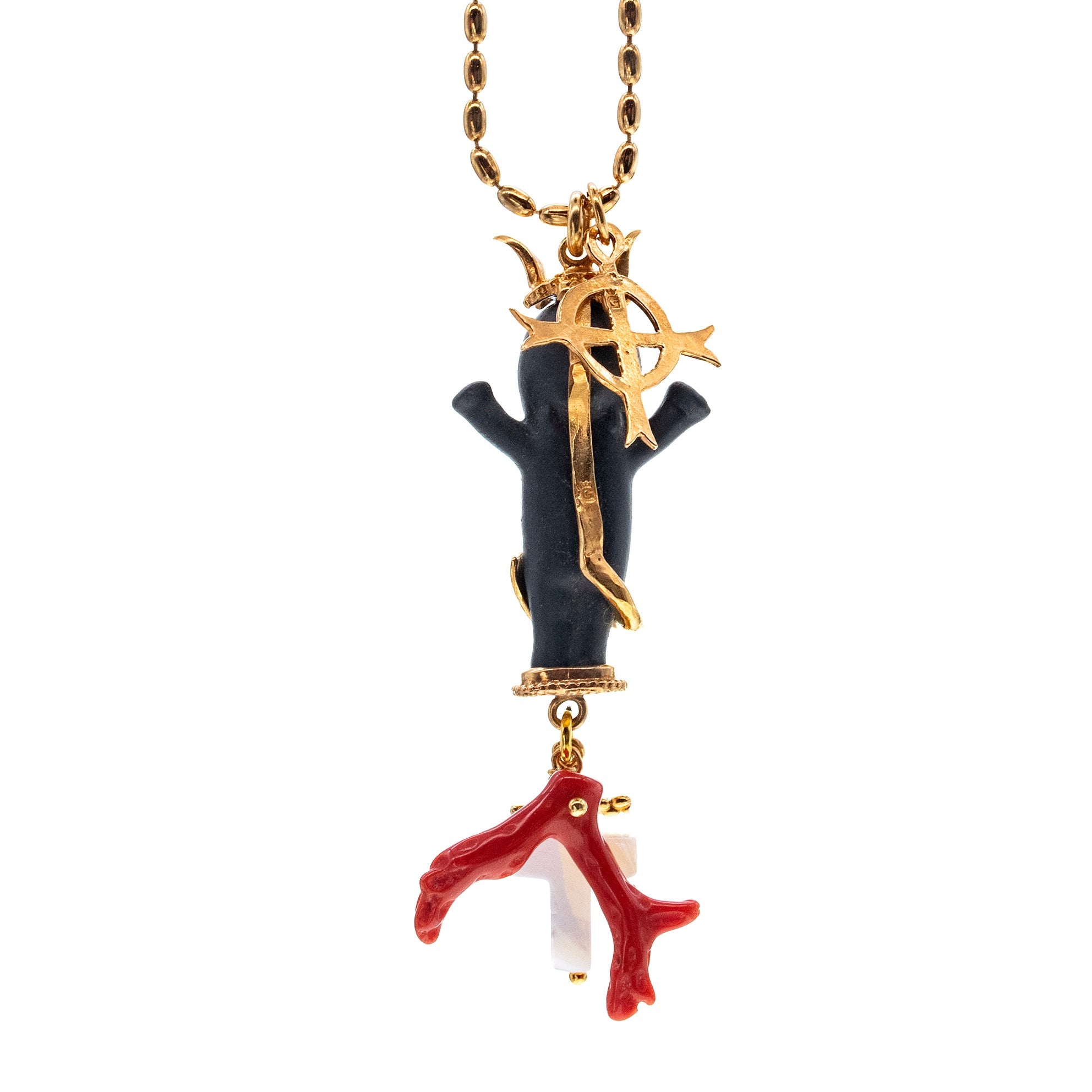Jezabella Black And Gold Necklace – Gold Plated – Gem Kingdom