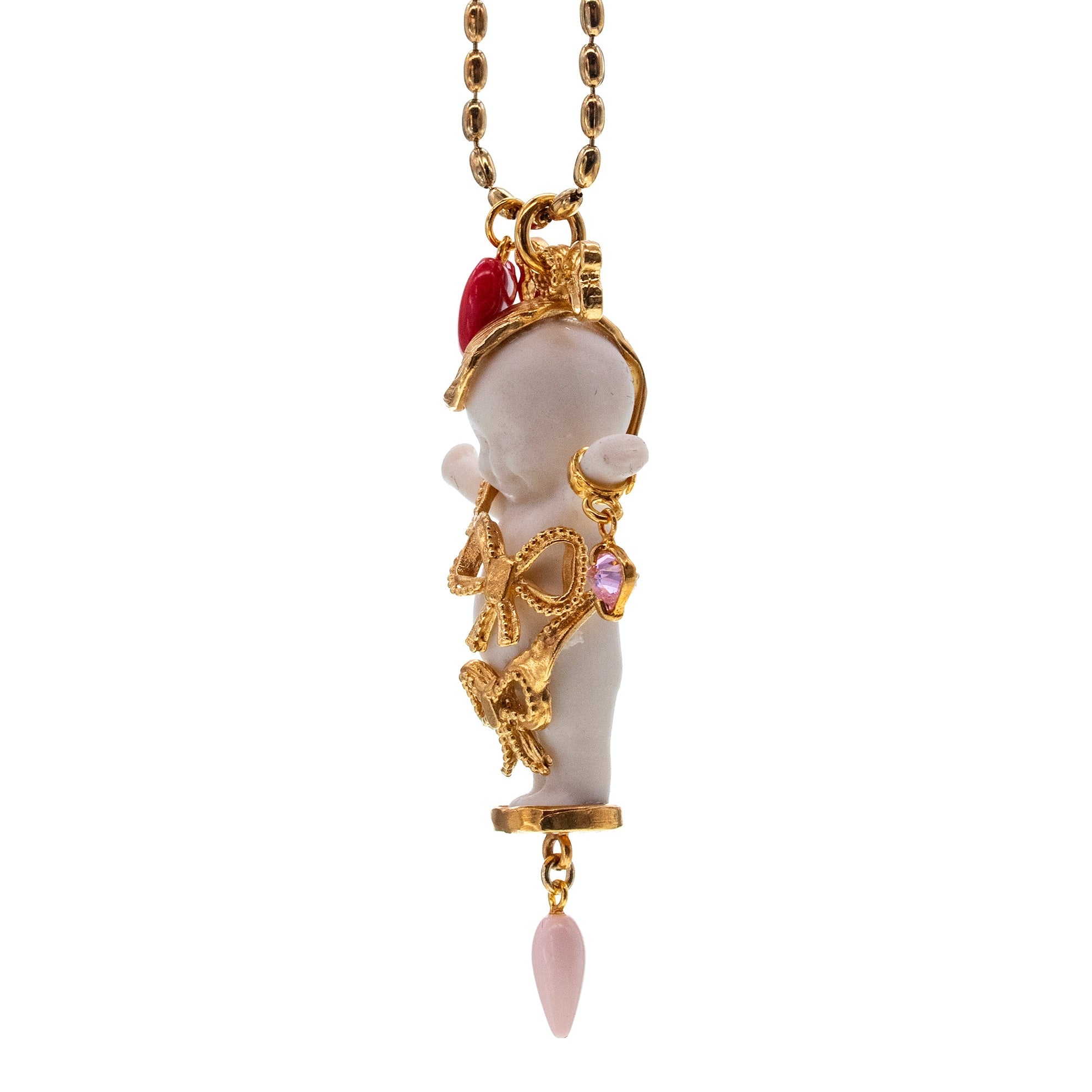 It's A Girl! White And Gold Necklace – Gold Plated – Gem Kingdom