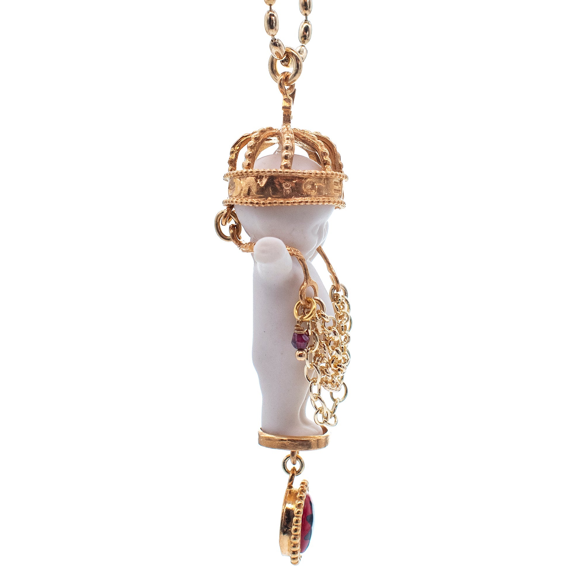 Gem Baby White And Gold Necklace – Gold Plated – Gem Kingdom