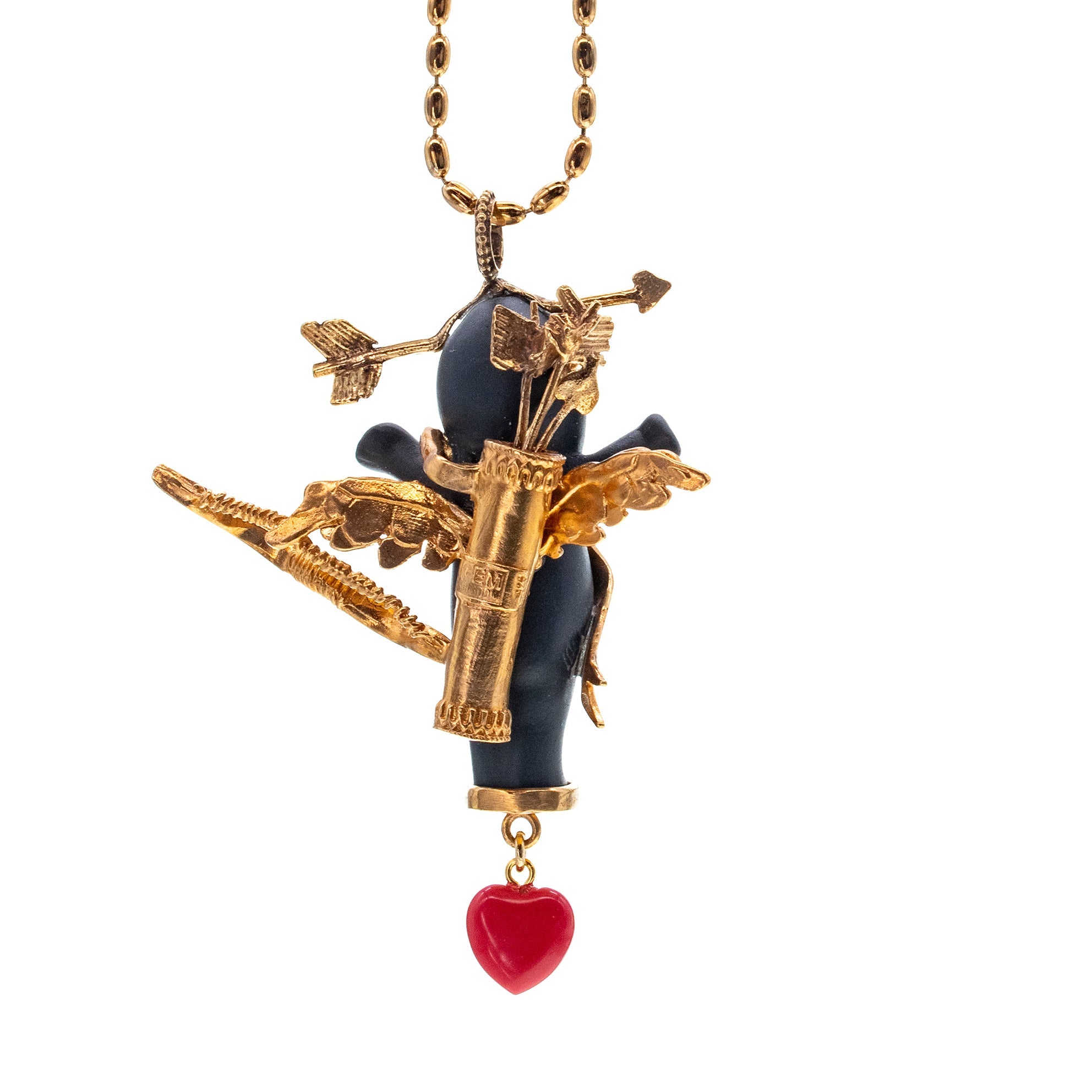 Amor Black And Gold Necklace – Gold Plated – Gem Kingdom