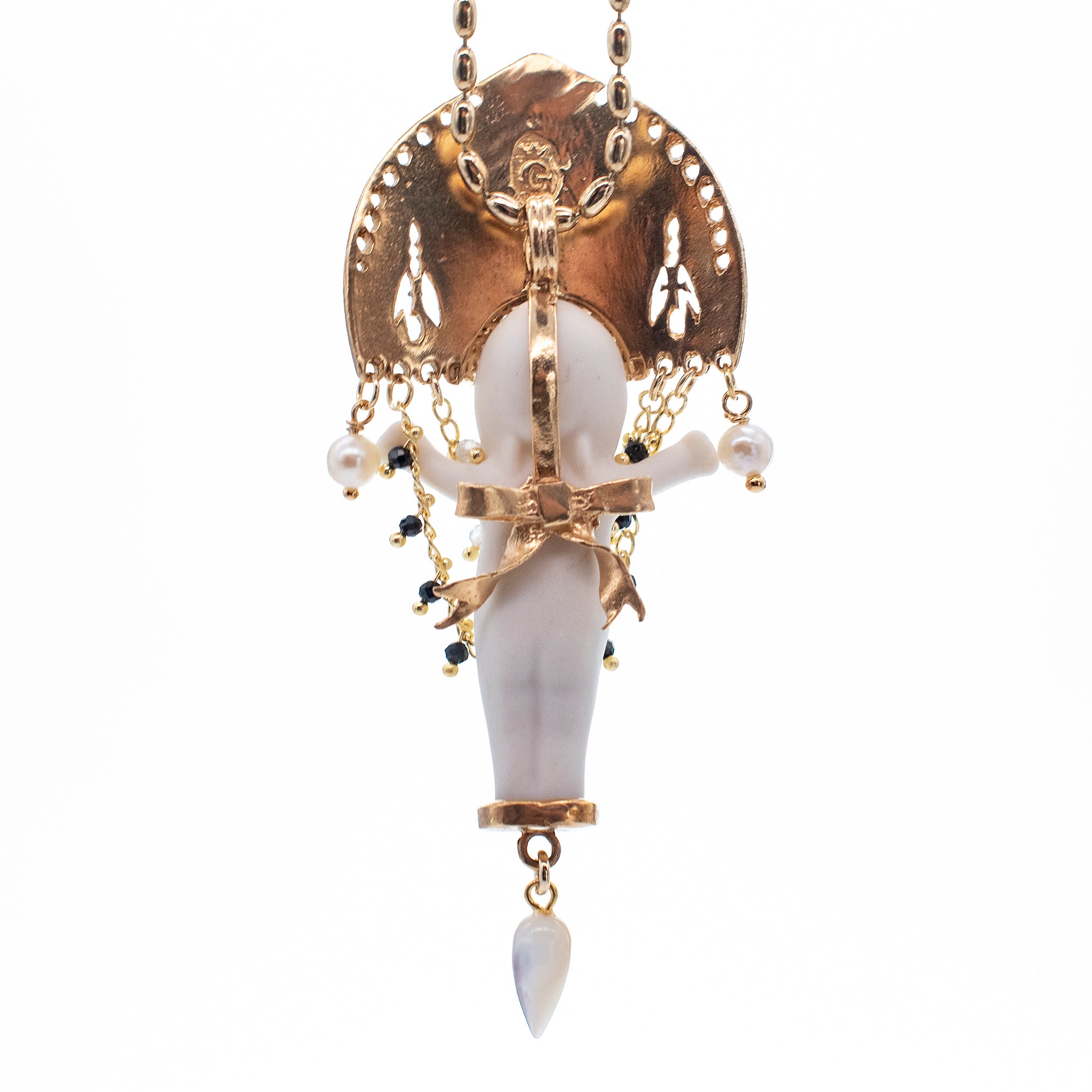 Koko White And Gold Necklace – Gold Plated – Gem Kingdom