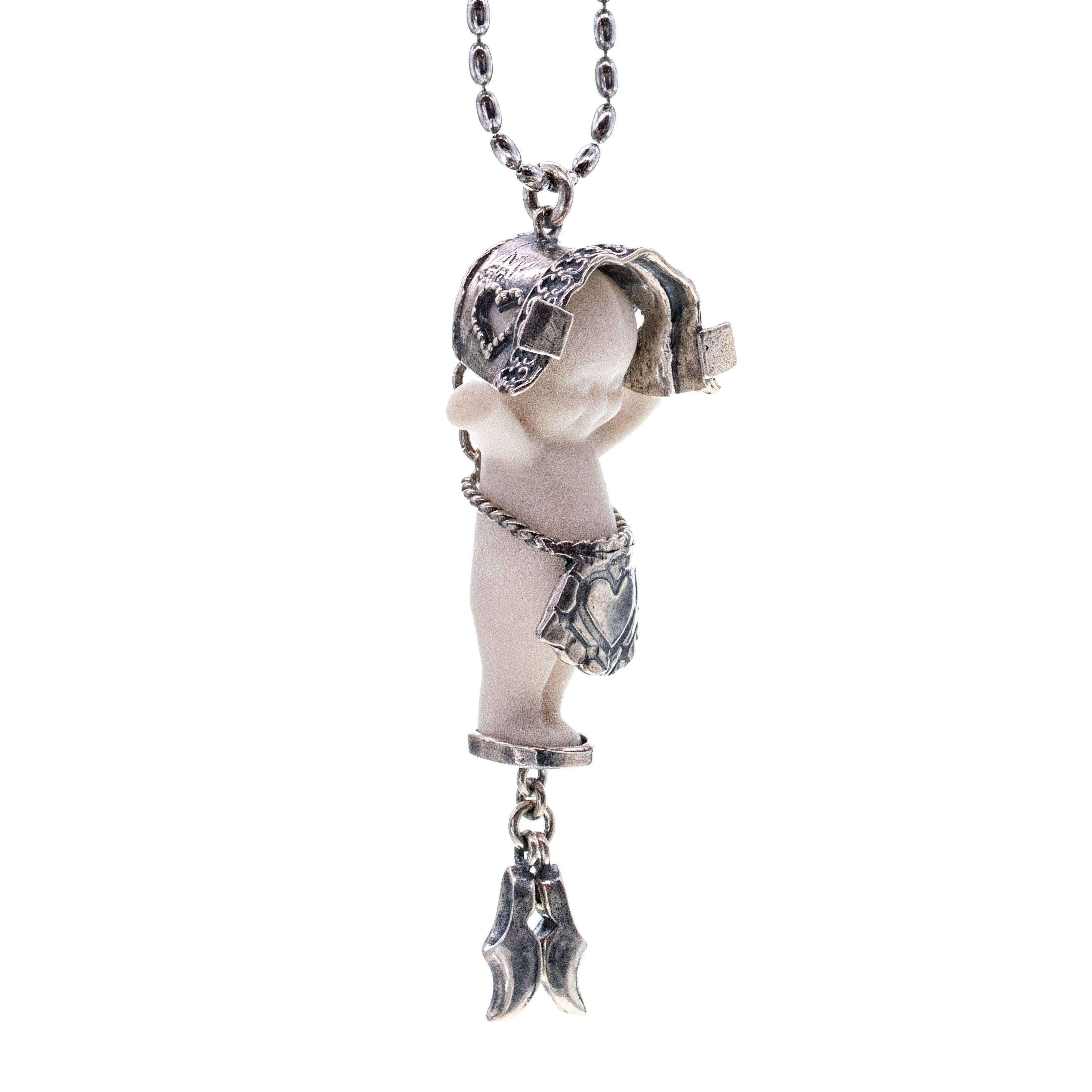 Little Dutch Girl White And Silver Necklace – Sterling Silver – Gem Kingdom