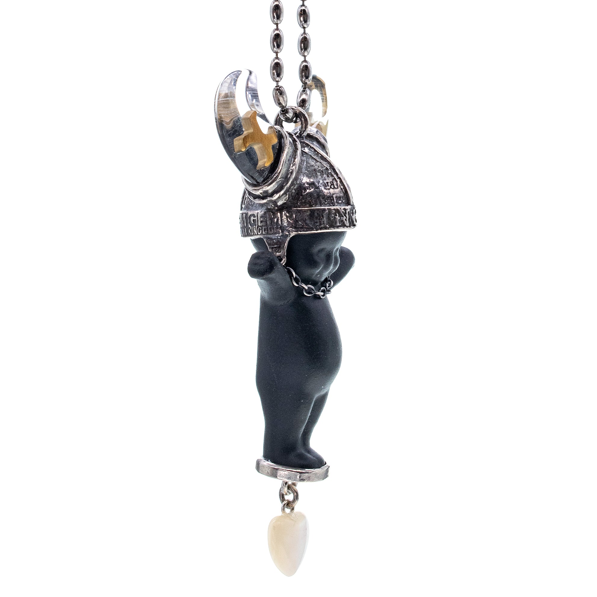 Little Viking Brat Black And Silver Necklace – Sterling Silver – Gem Kingdom