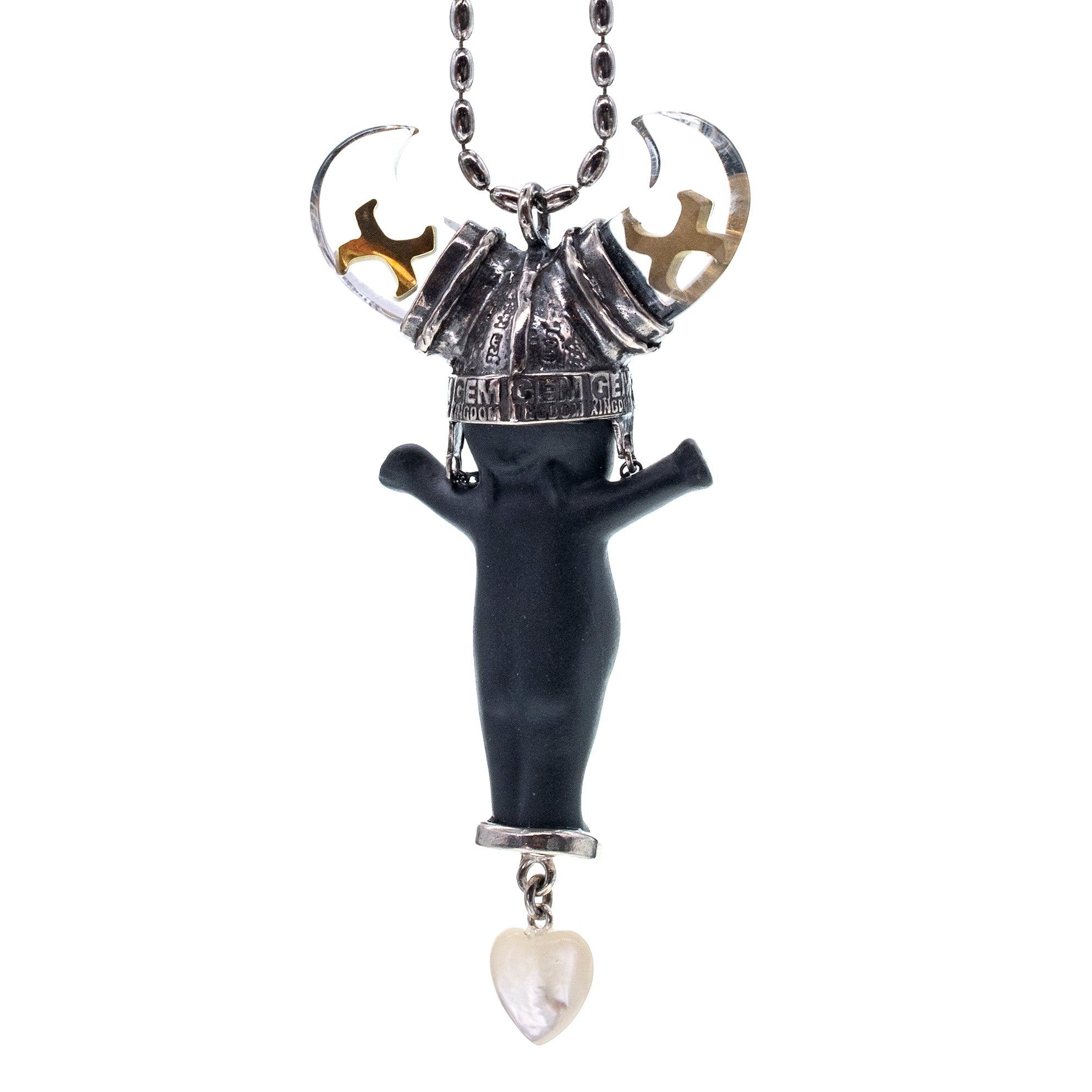 Little Viking Brat Black And Silver Necklace – Sterling Silver – Gem Kingdom