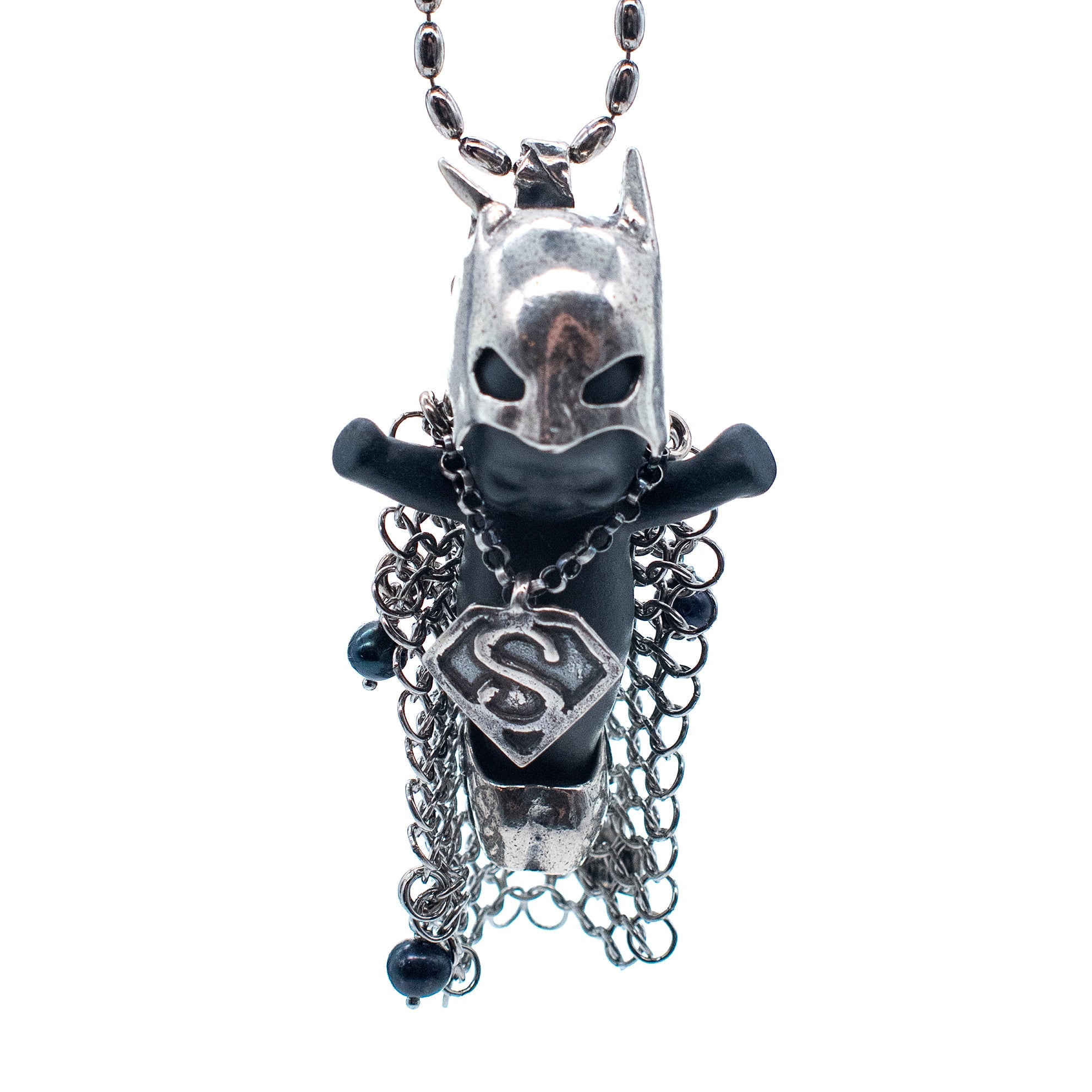 Hero On Heels Black And Silver Necklace – Sterling Silver – Gem Kingdom