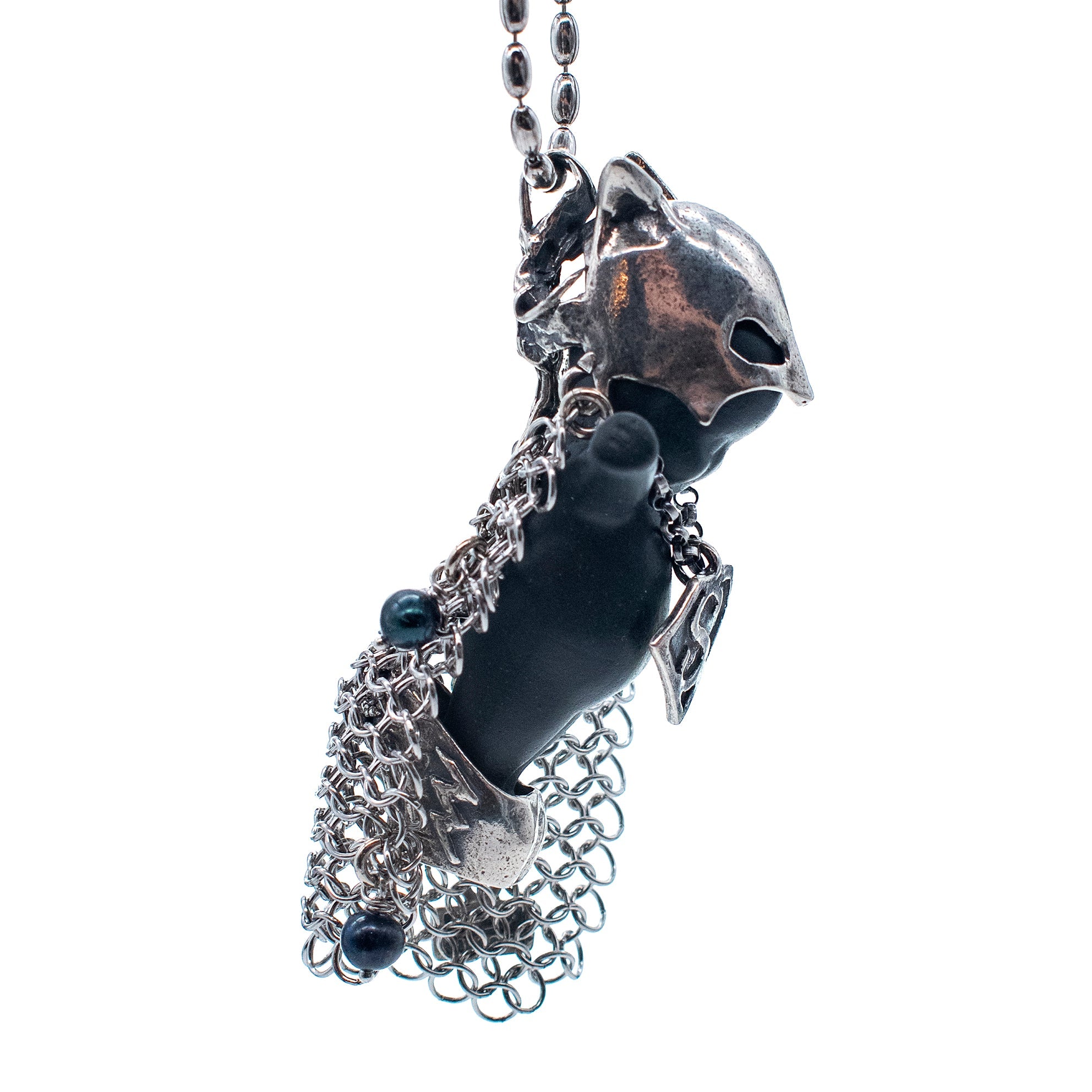 Hero On Heels Black And Silver Necklace – Sterling Silver – Gem Kingdom