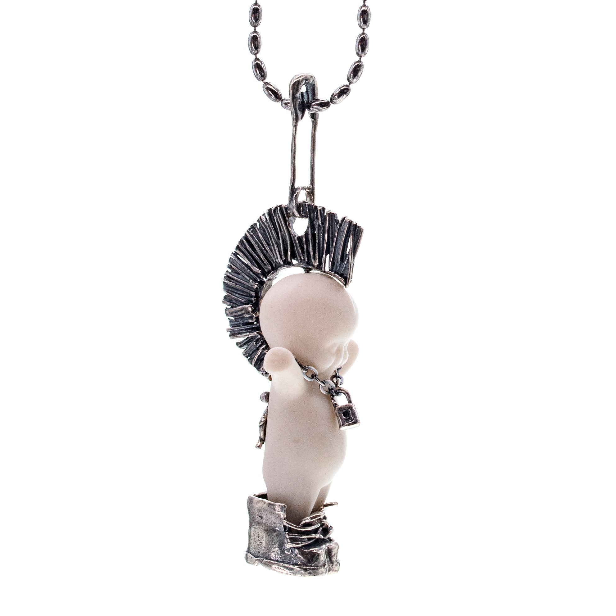 Little Sid White And Silver Necklace – Sterling Silver – Gem Kingdom