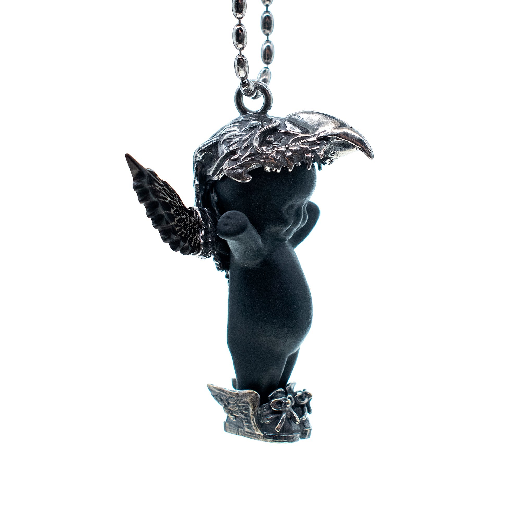 Phoenix Black And Silver Necklace – Sterling Silver – Gem Kingdom