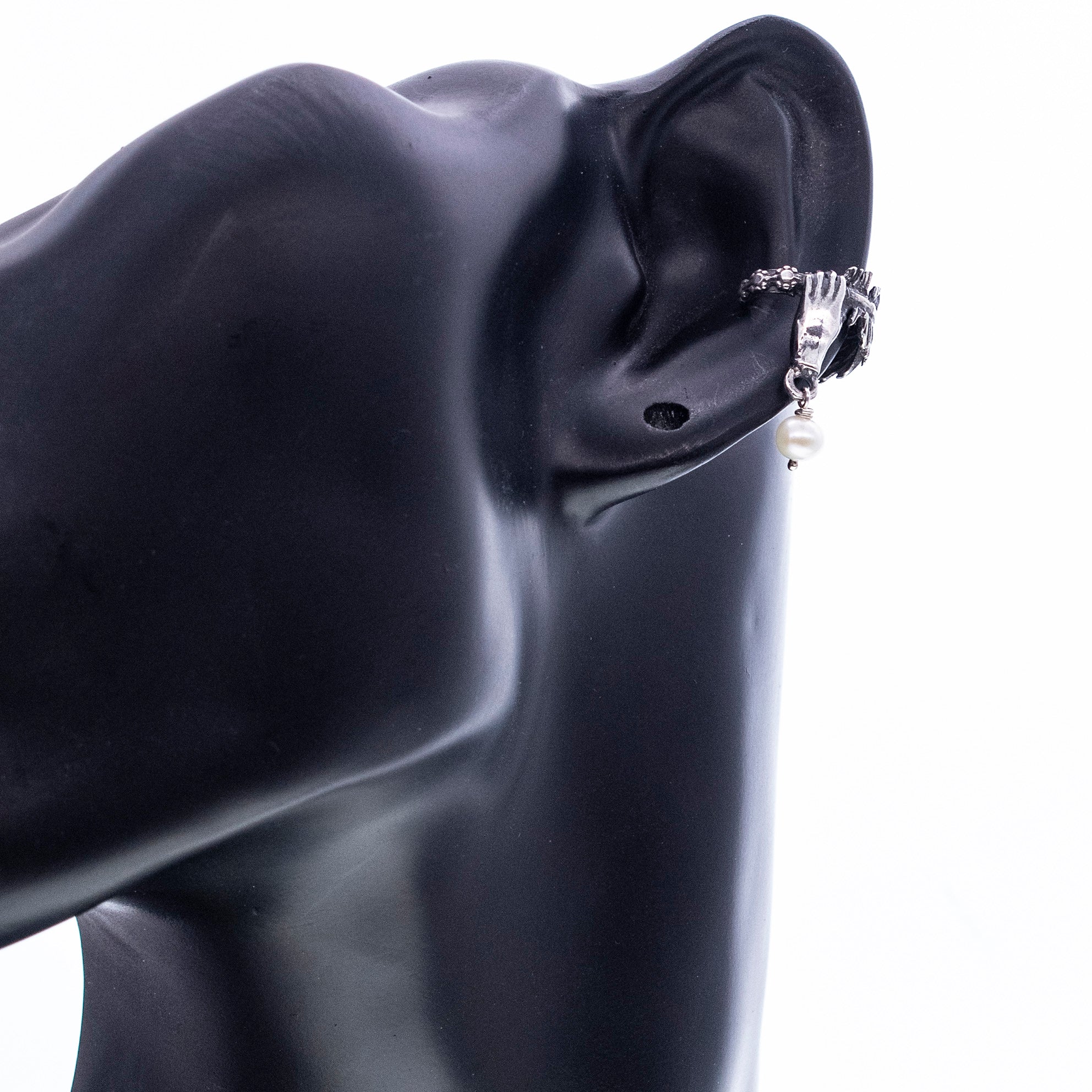 Feather In Hand Sterling Silver Ear Cuff – Sterling Silver – Gem Kingdom