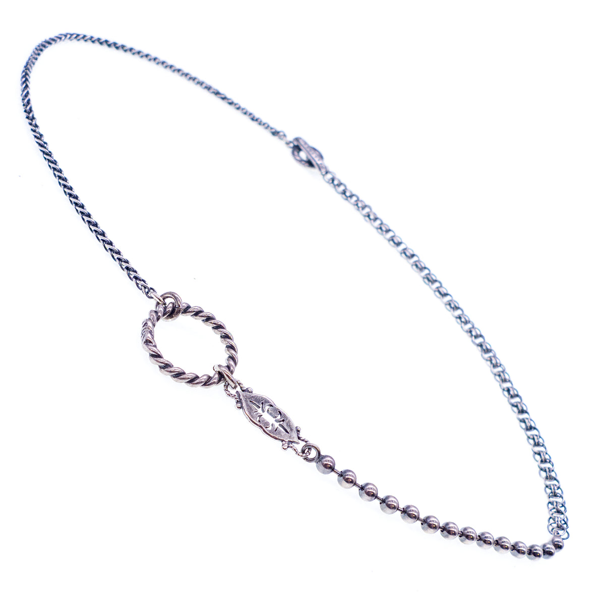 Gemengde Schakel Zilveren Ketting – Sterling Zilver – Gem Kingdom