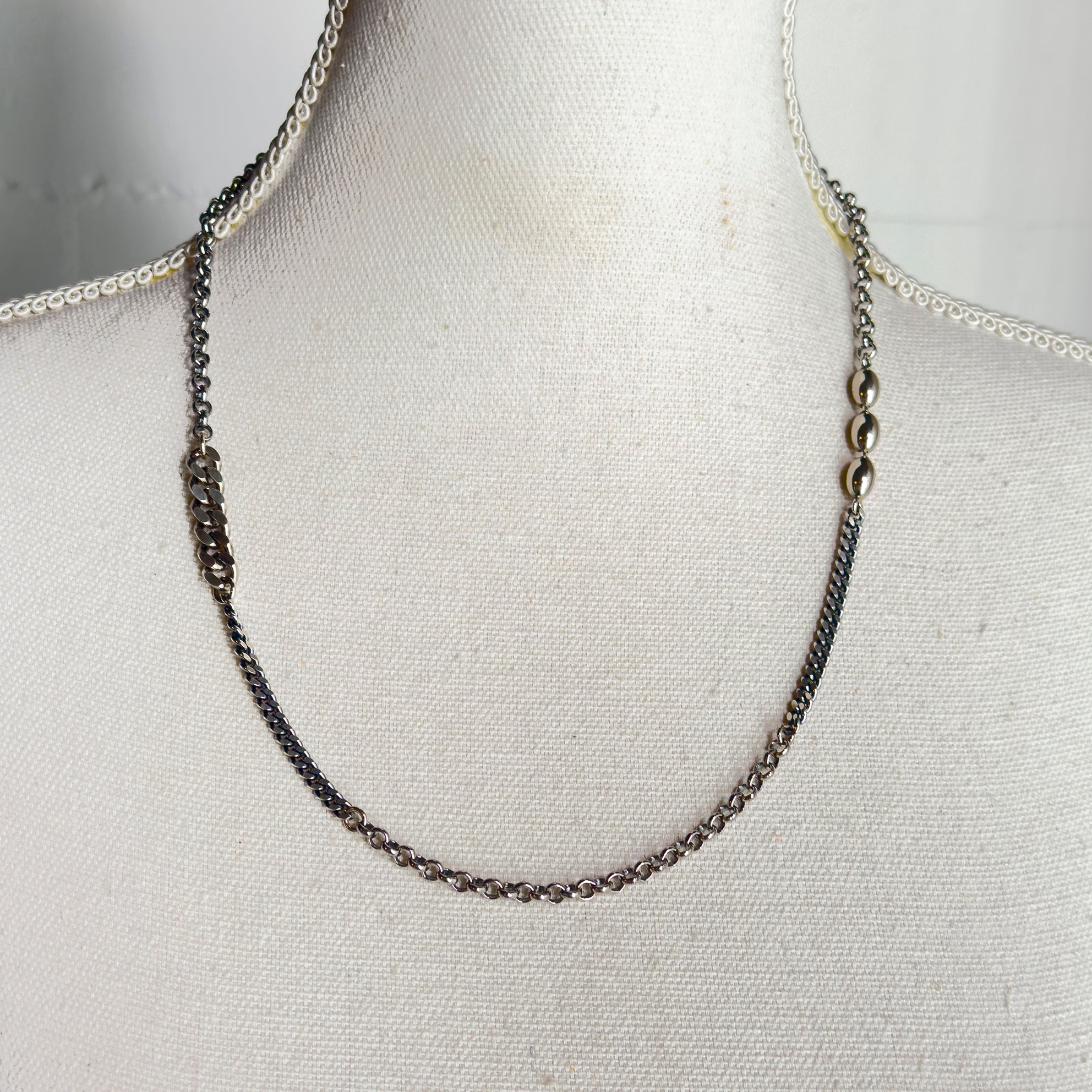 Curb And Belcher Sterling Silver Chain Necklace – Sterling Silver – Gem Kingdom