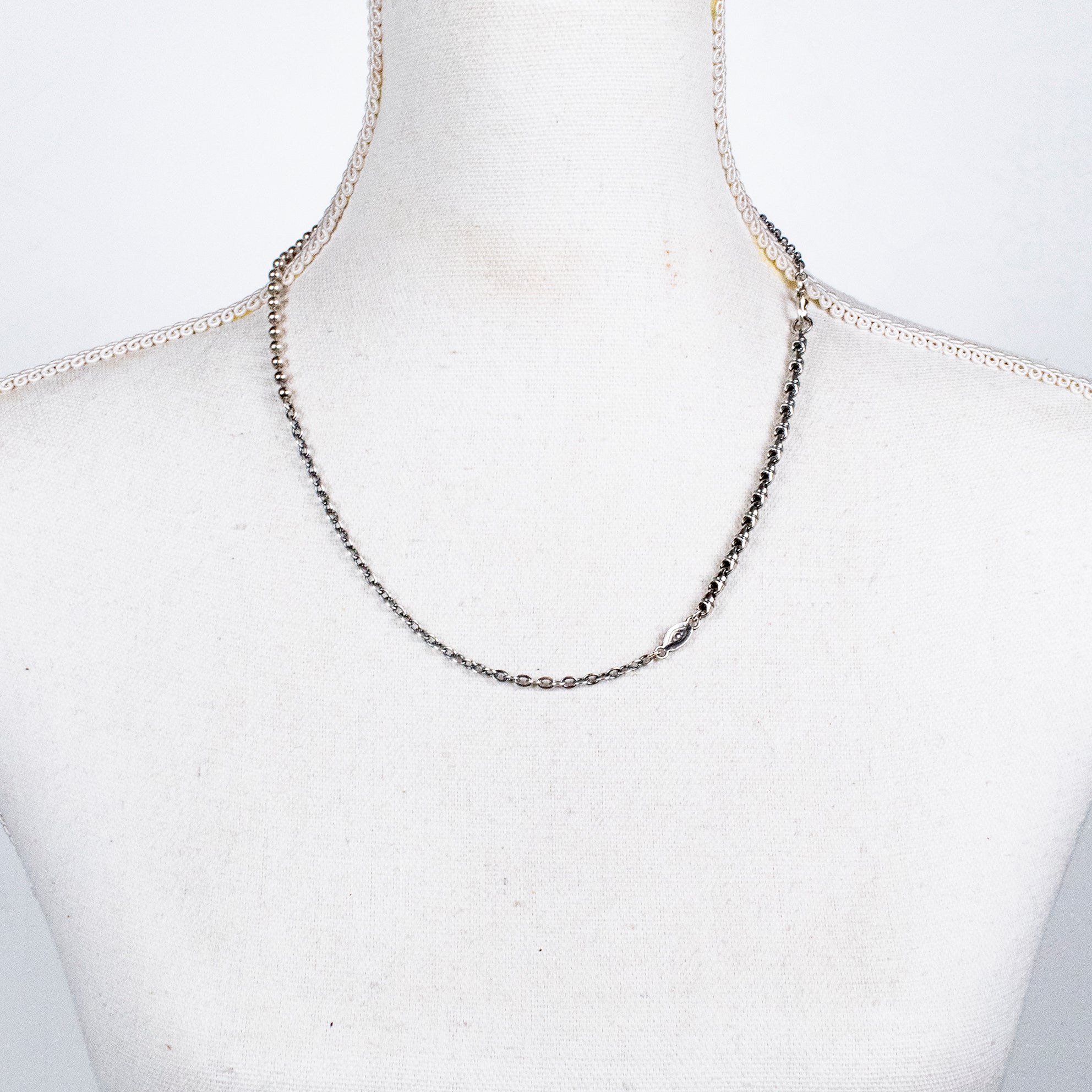 Sterling Silver Mixed Chain Necklace – Sterling Silver – Gem Kingdom