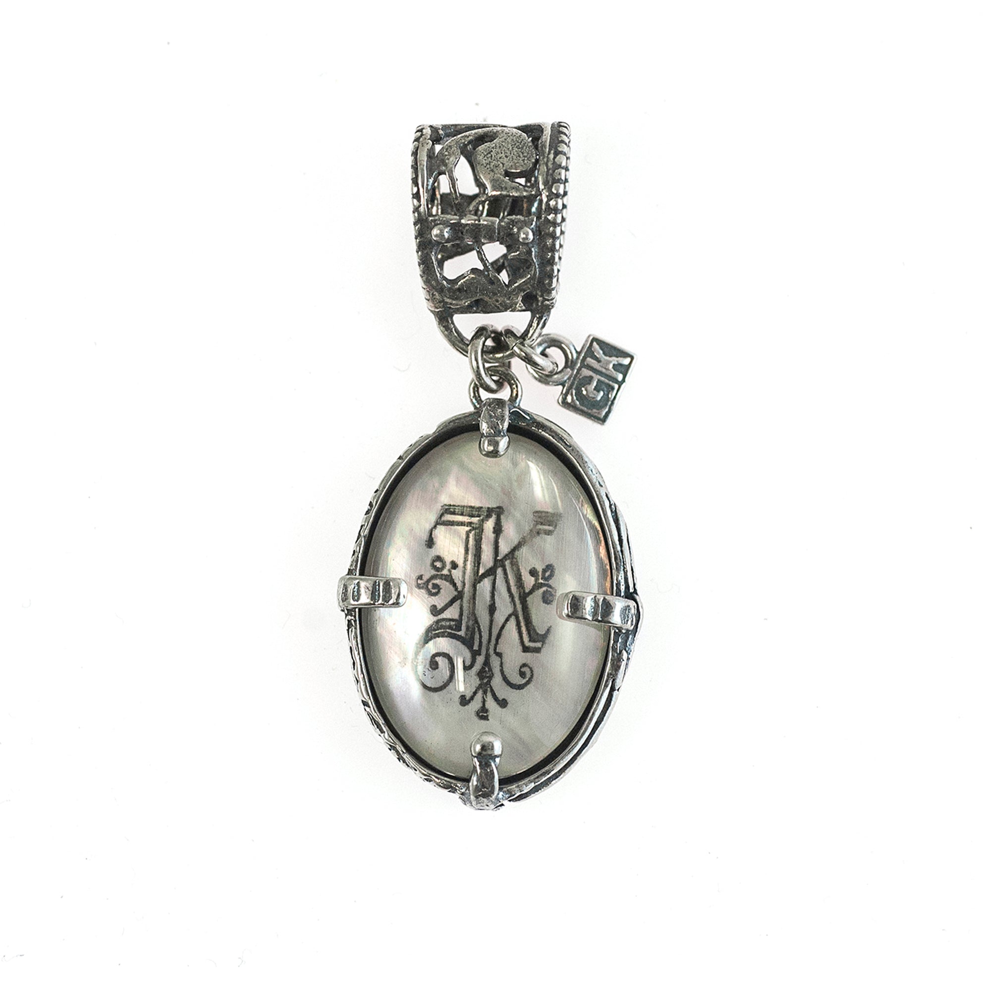 Sterling Silver Monogram Pendant – Sterling Silver – Gem Kingdom