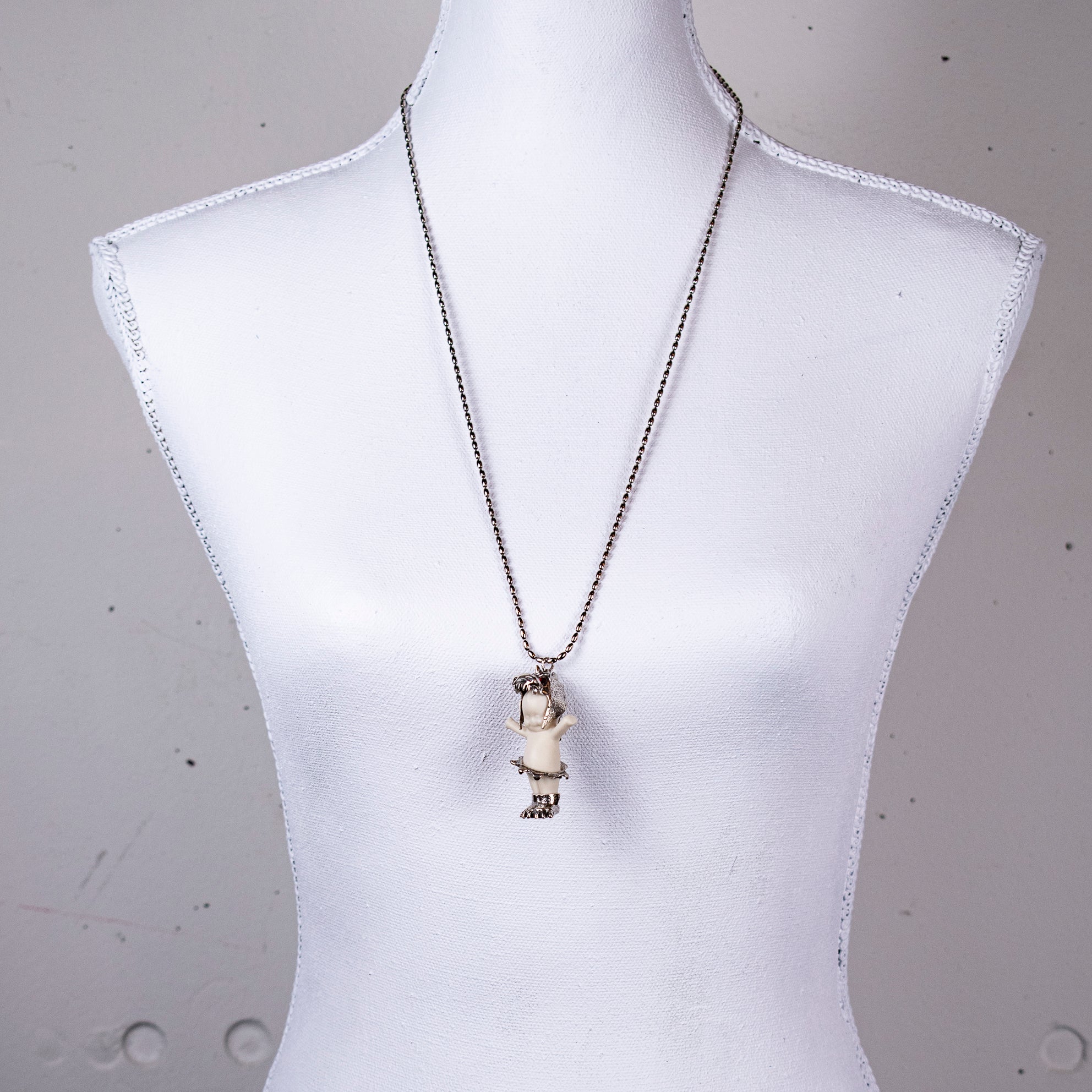"Little Dragon" Ketting Wit En Zilver