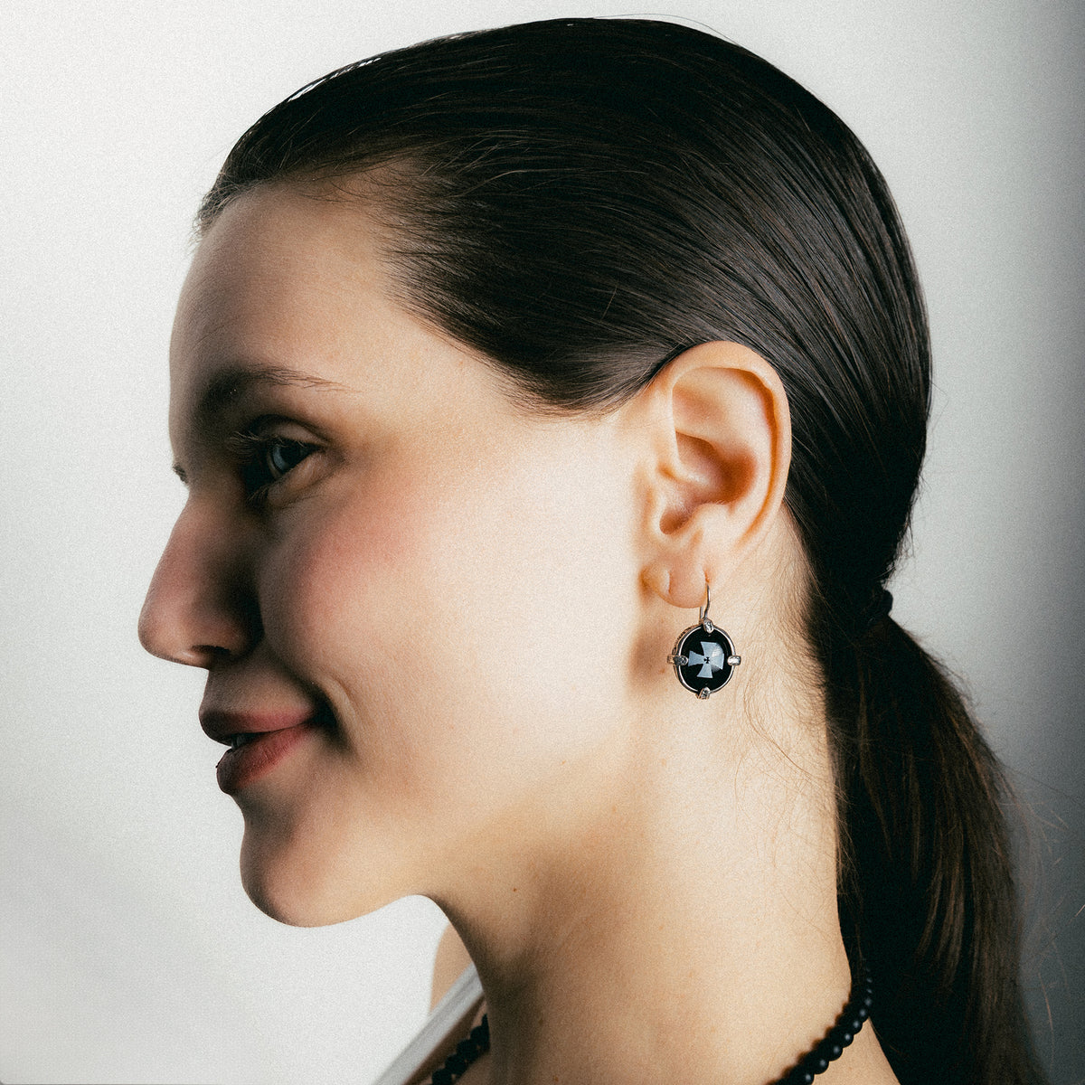 Back to the Future Cross Earrings Black – Sterling Silver – Gem Kingdom