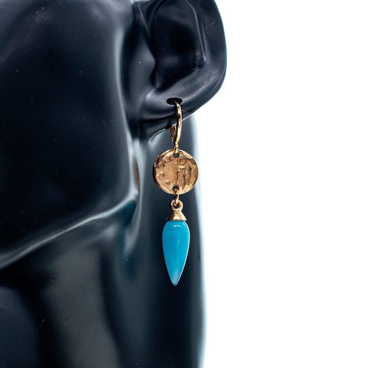 Golden Comet Oorbellen Blauw – 18K Verguld – Gem Kingdom