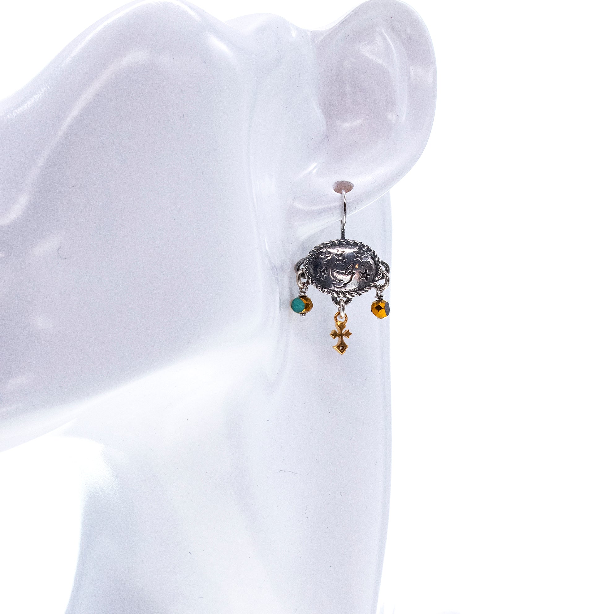 Dove & Star Chandelier Earrings – Sterling Silver – Gem Kingdom