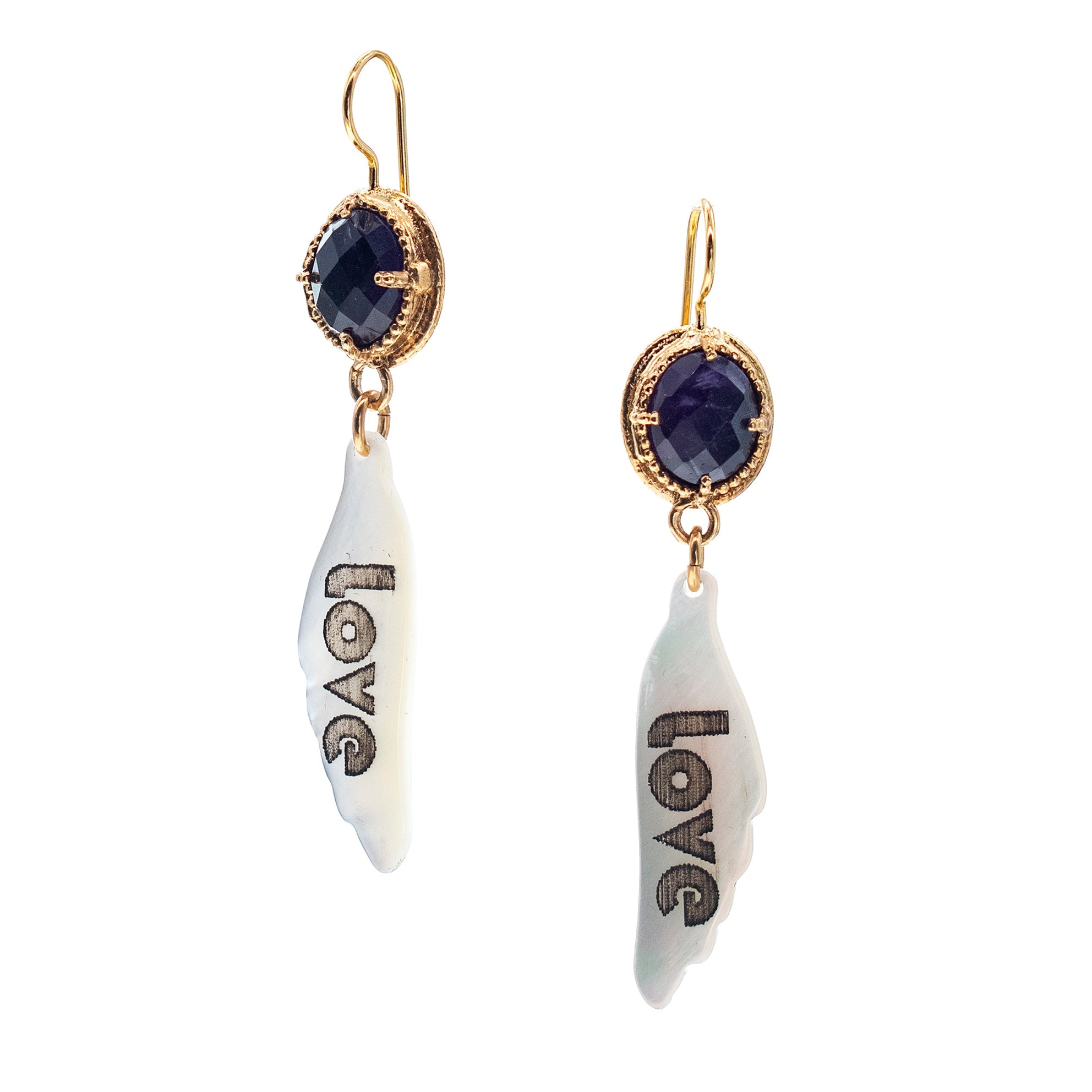 Winged Love Earrings – Gold Plated – Gem Kingdom