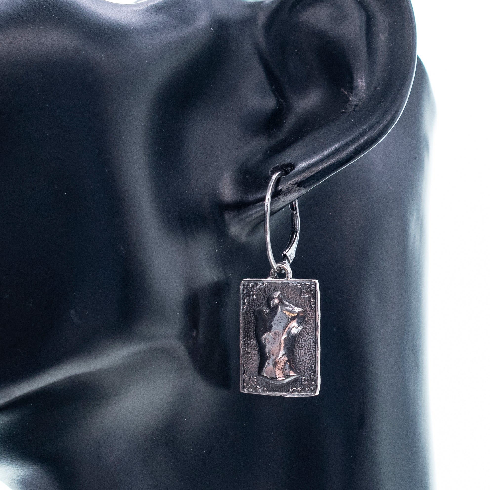 Silver Male Torso Ex Voto Single Earring – Sterling Silver – Gem Kingdom
