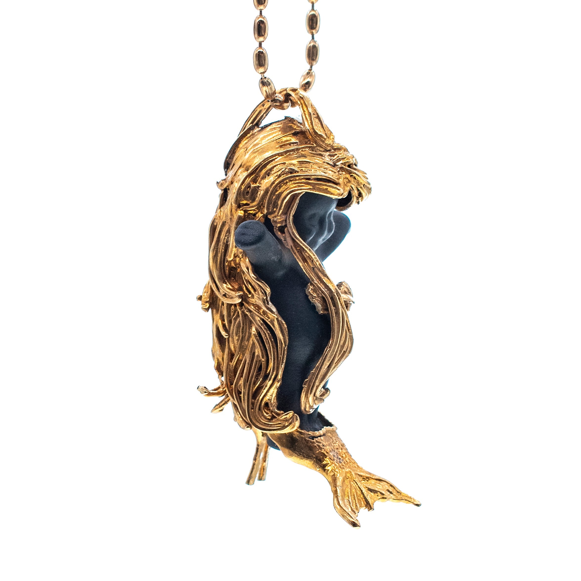 Flipper Black And Gold Necklace – Gold Plated – Gem Kingdom
