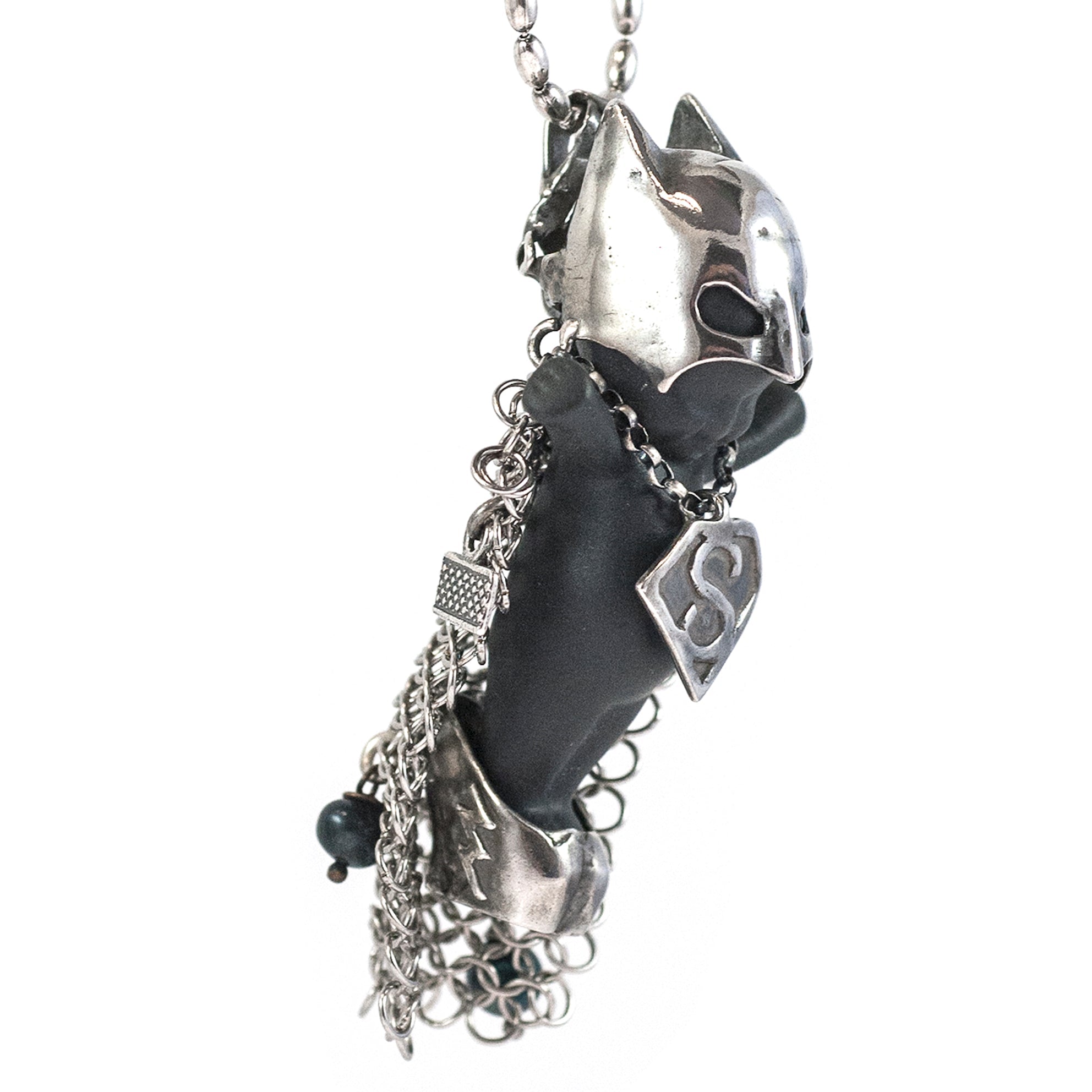 Hero On Heels Black And Silver Necklace – Sterling Silver – Gem Kingdom