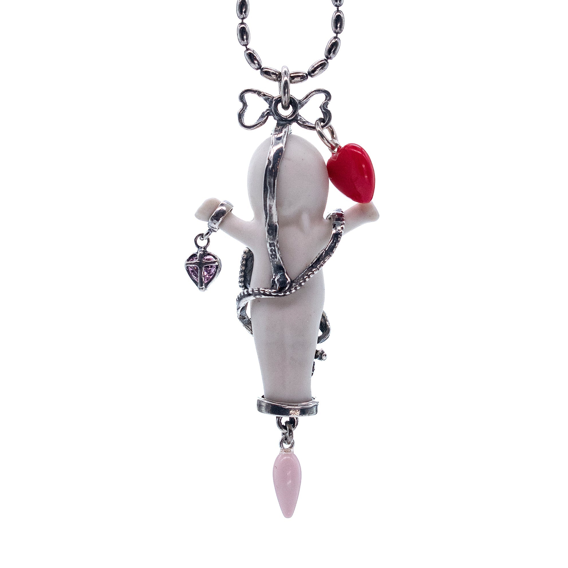 It's A Girl! White And Silver Necklace – Sterling Silver – Gem Kingdom