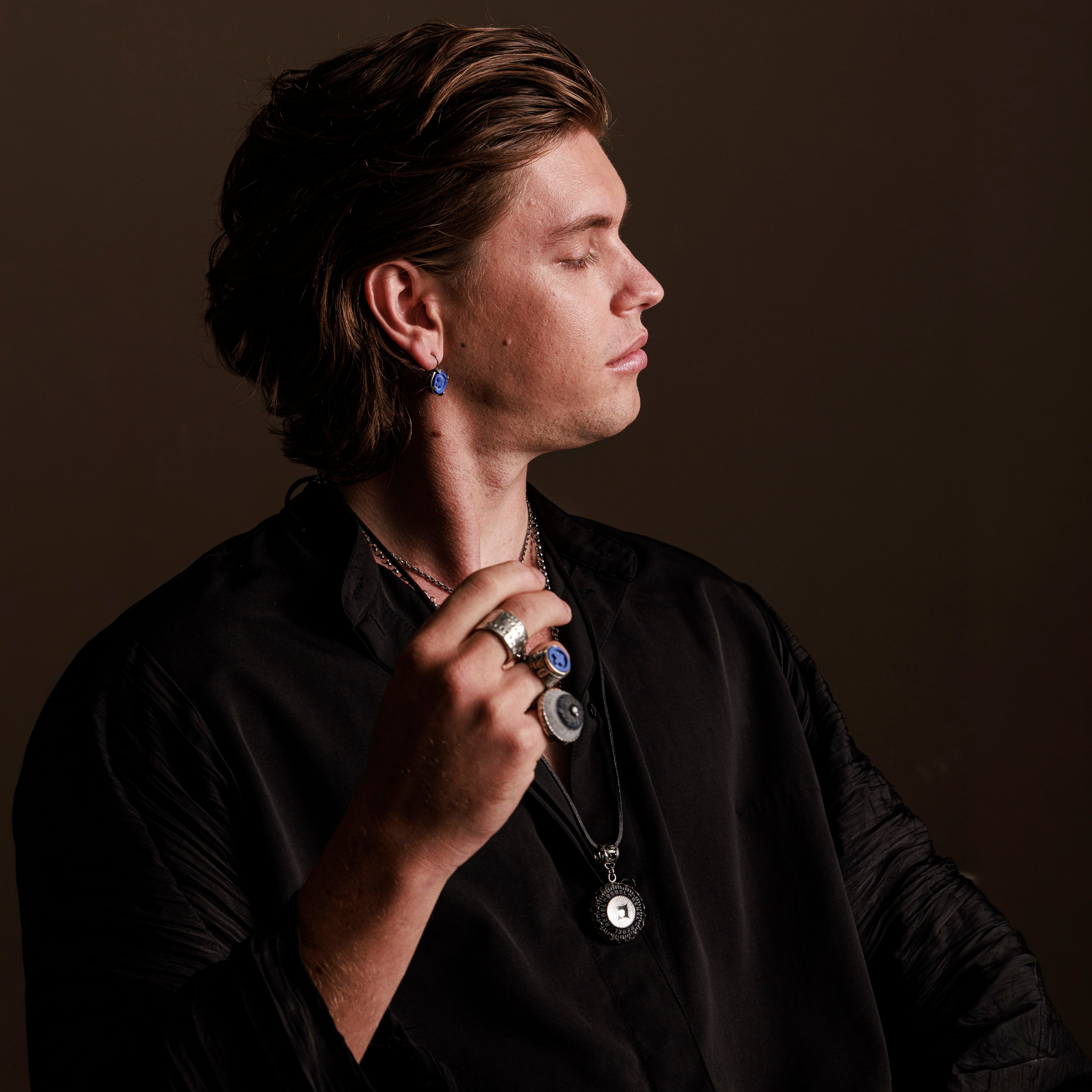 Rebel Rebel Zwart kristal Ketting