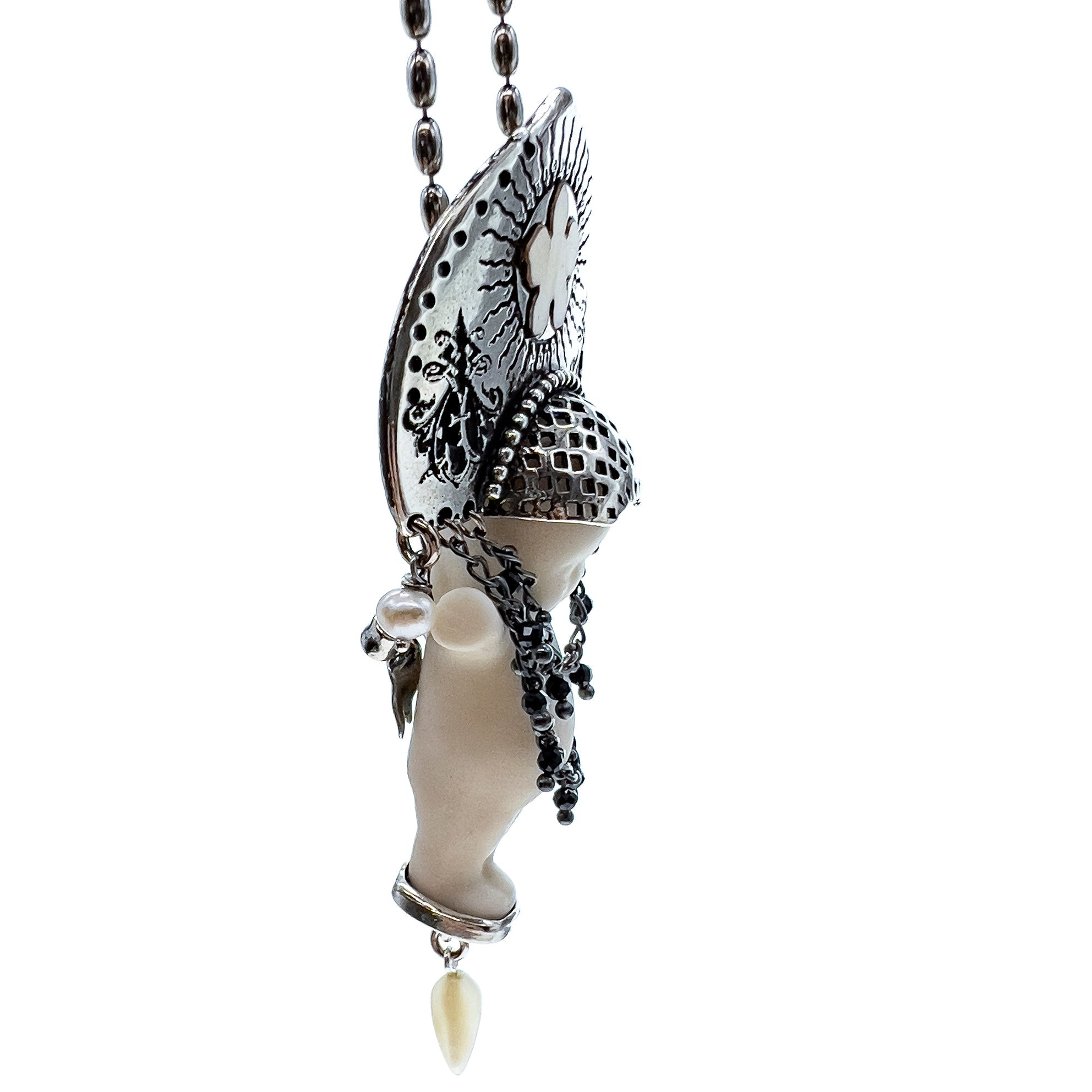 Koko White And Silver Necklace – Sterling Silver – Gem Kingdom