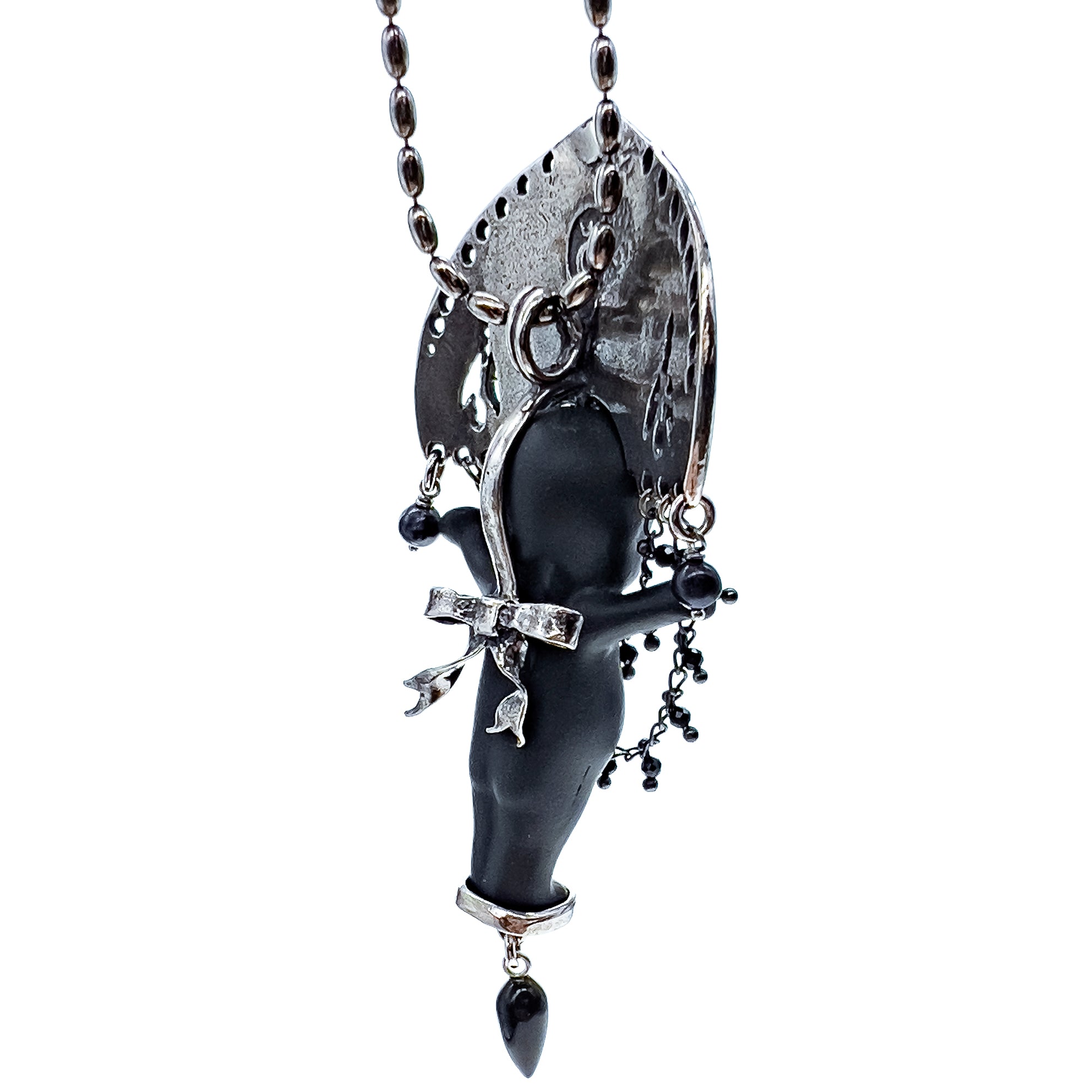 Koko Black And Silver Necklace – Sterling Silver – Gem Kingdom