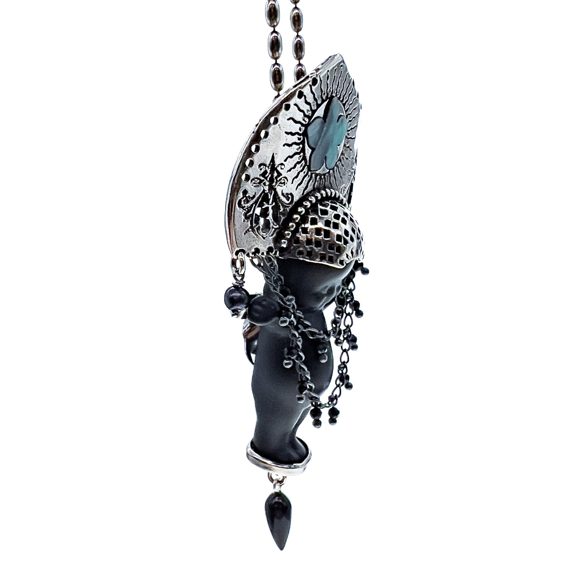 Koko Black And Silver Necklace – Sterling Silver – Gem Kingdom