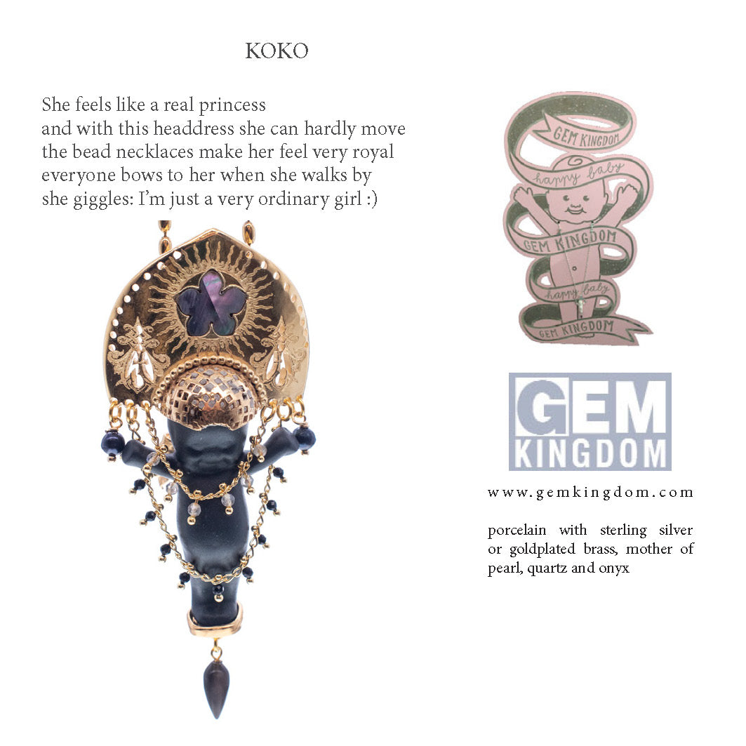 Koko Black And Silver Necklace – Sterling Silver – Gem Kingdom