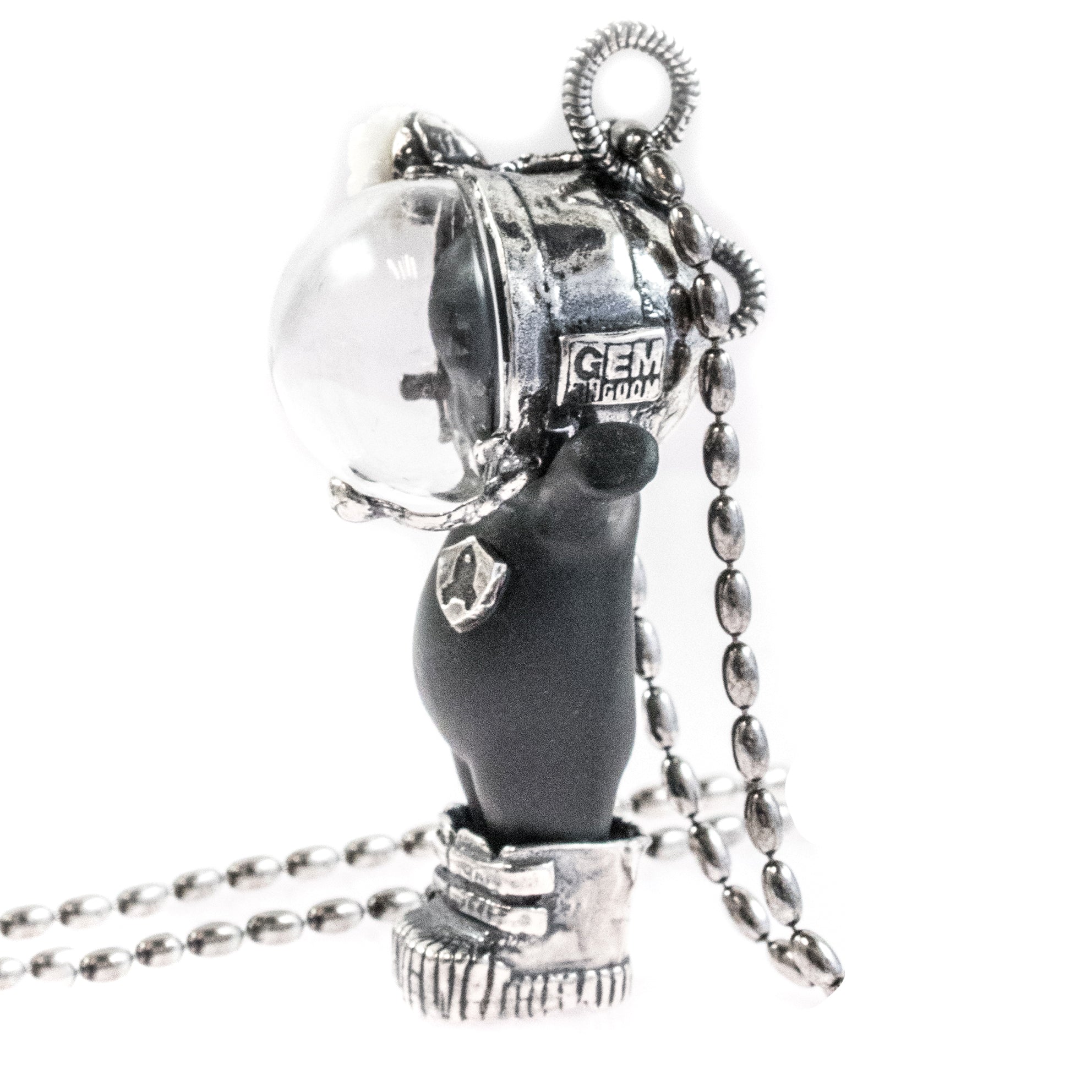 Major Tom Black And Silver Necklace – Sterling Silver – Gem Kingdom