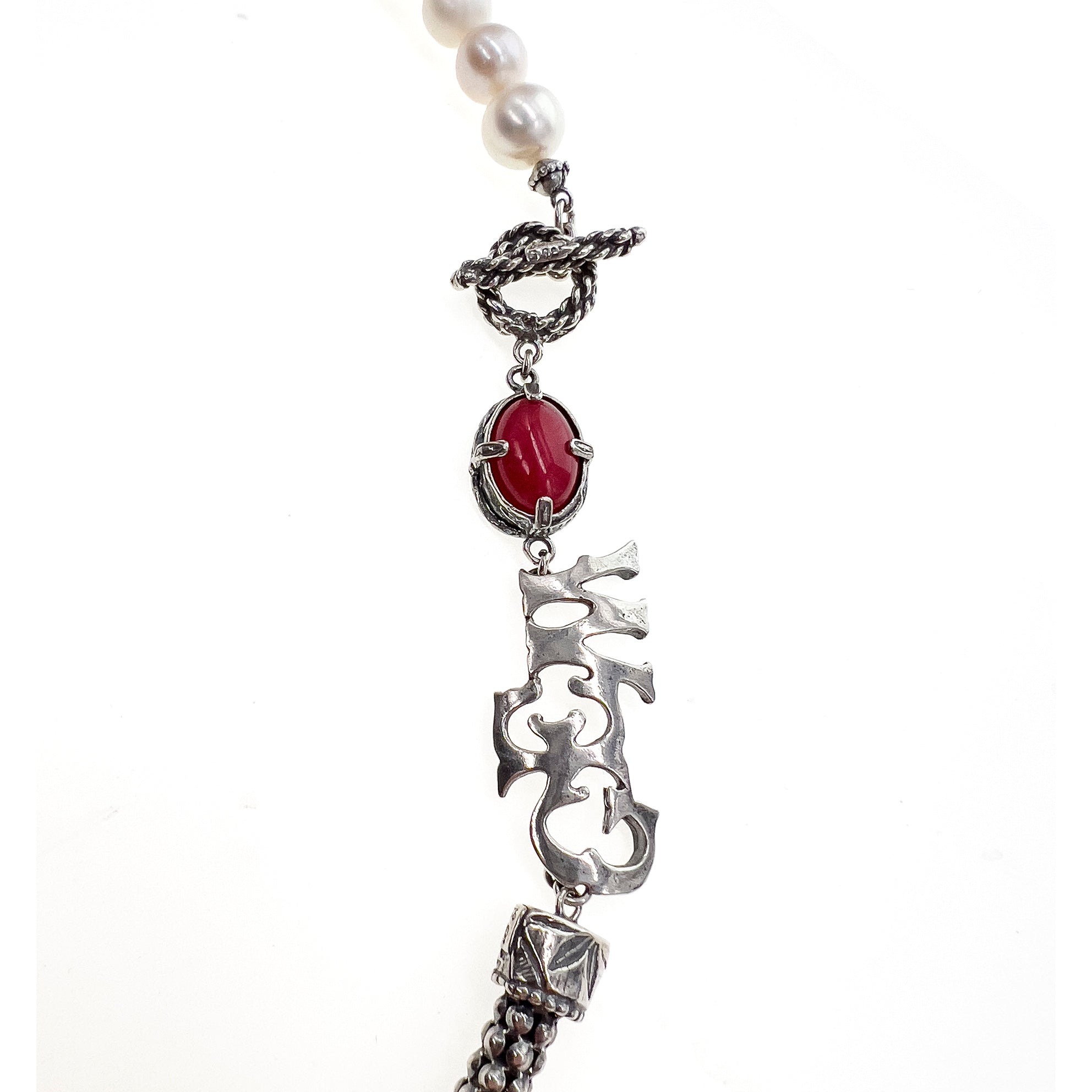 White Pearl Cameo Necklace – Sterling Silver – Gem Kingdom