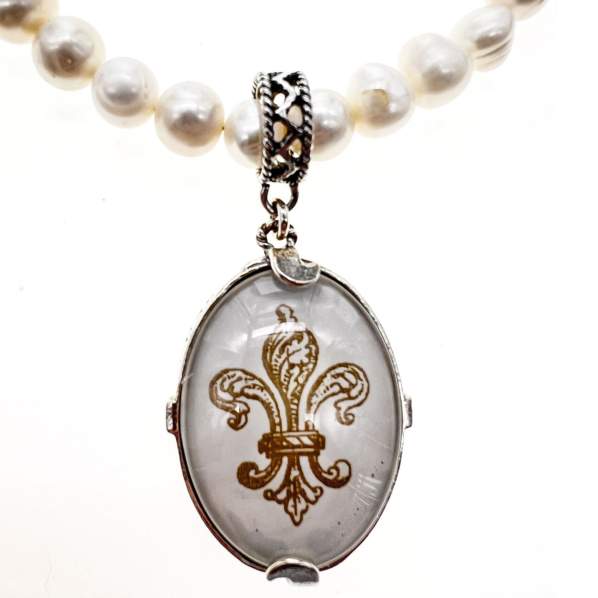 Fleur-De-Lis Ketting Wit – Sterling Zilver – Gem Kingdom