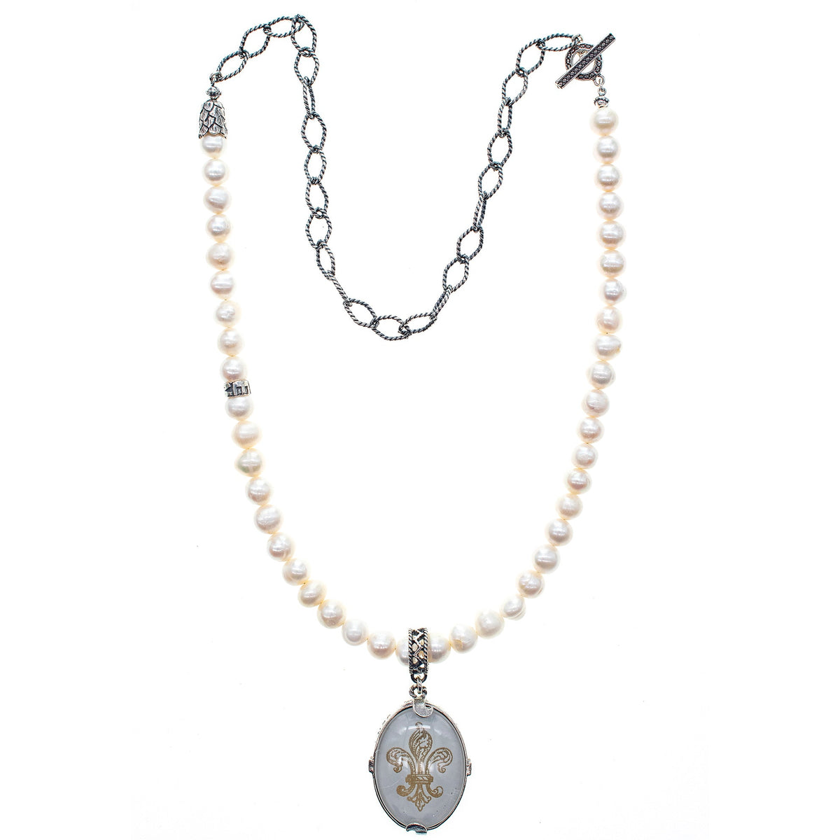 Fleur-De-Lis Ketting Wit – Sterling Zilver – Gem Kingdom