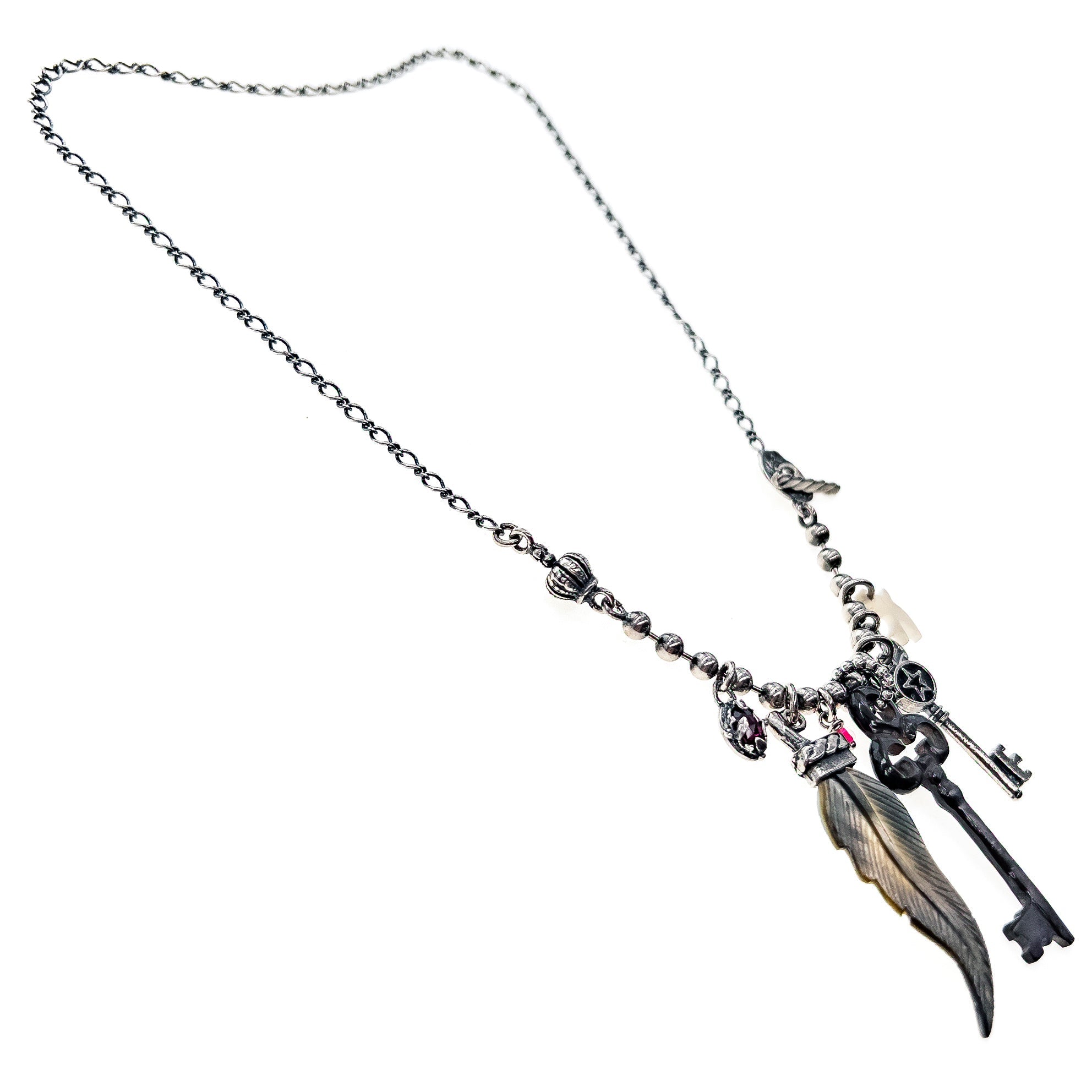 Key Charm Necklace – Sterling Silver – Gem Kingdom