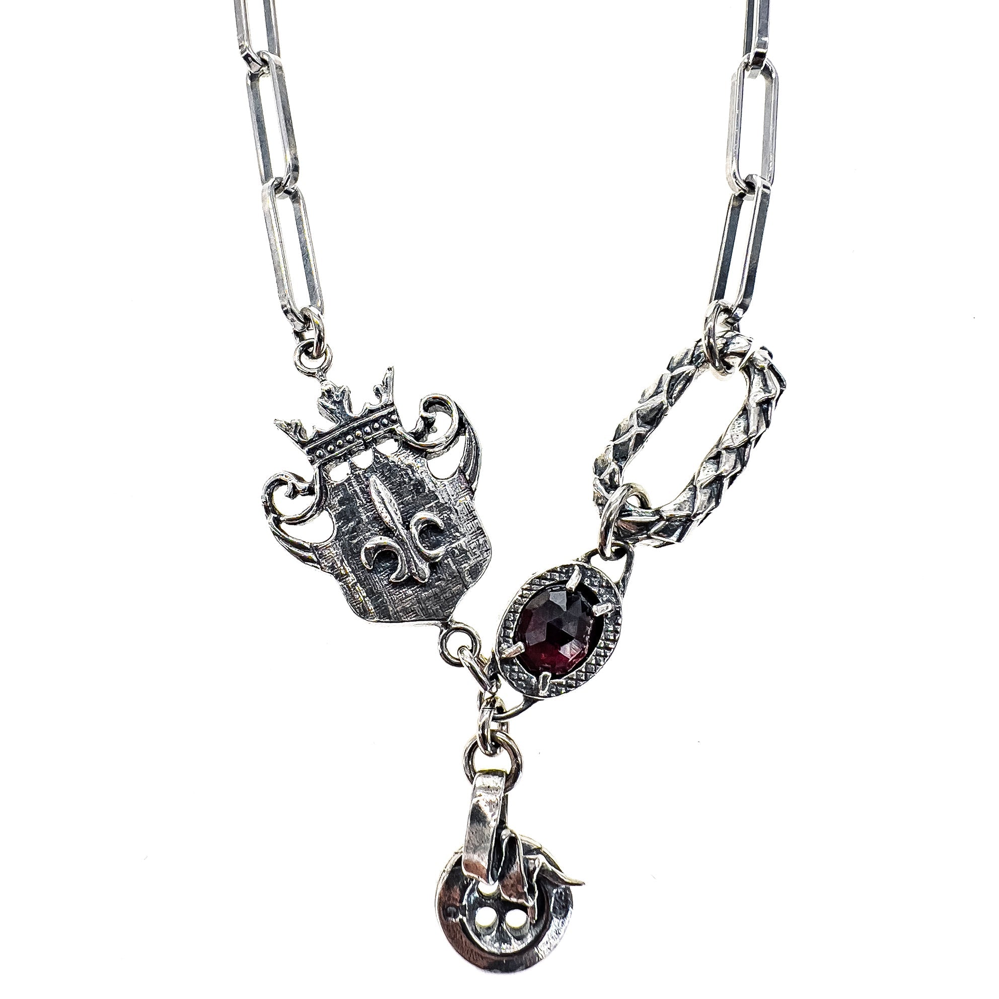 Rebel Rebel Paperclip Necklace – Sterling Silver – Gem Kingdom