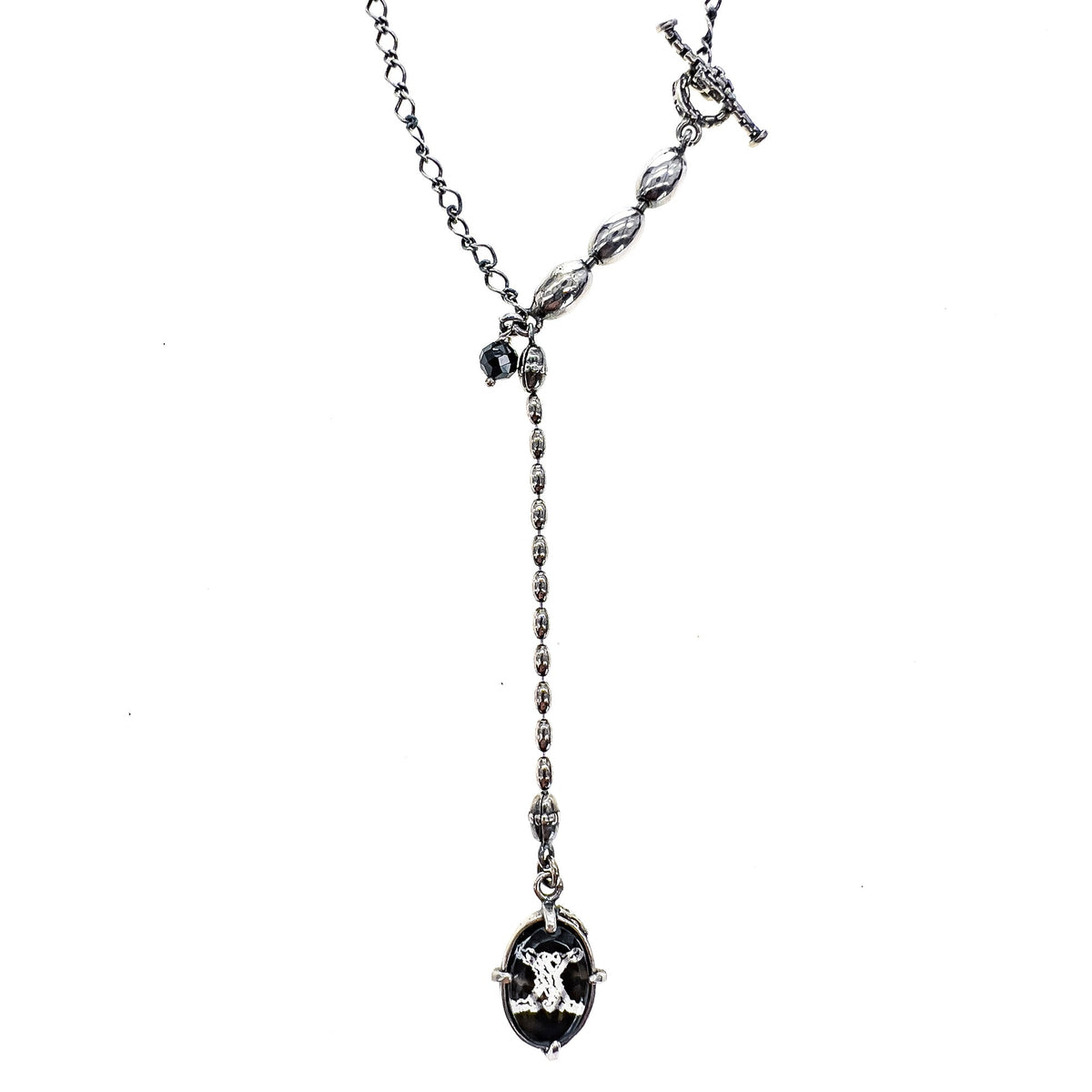Rebel Rebel Intaglio Y-Ketting Lang – Sterling Zilver – Gem Kingdom