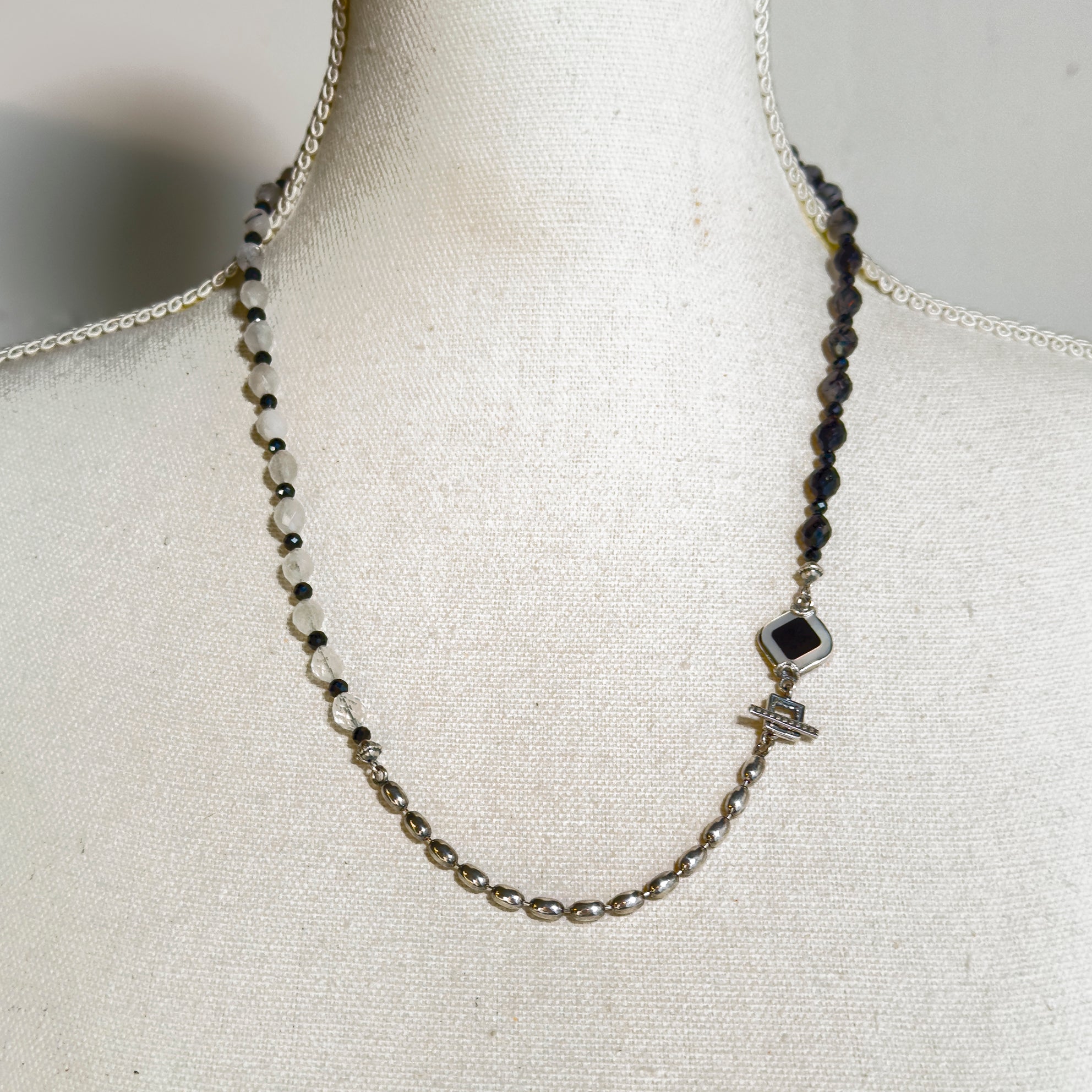 Ombre Beaded Necklace – Sterling Silver – Gem Kingdom